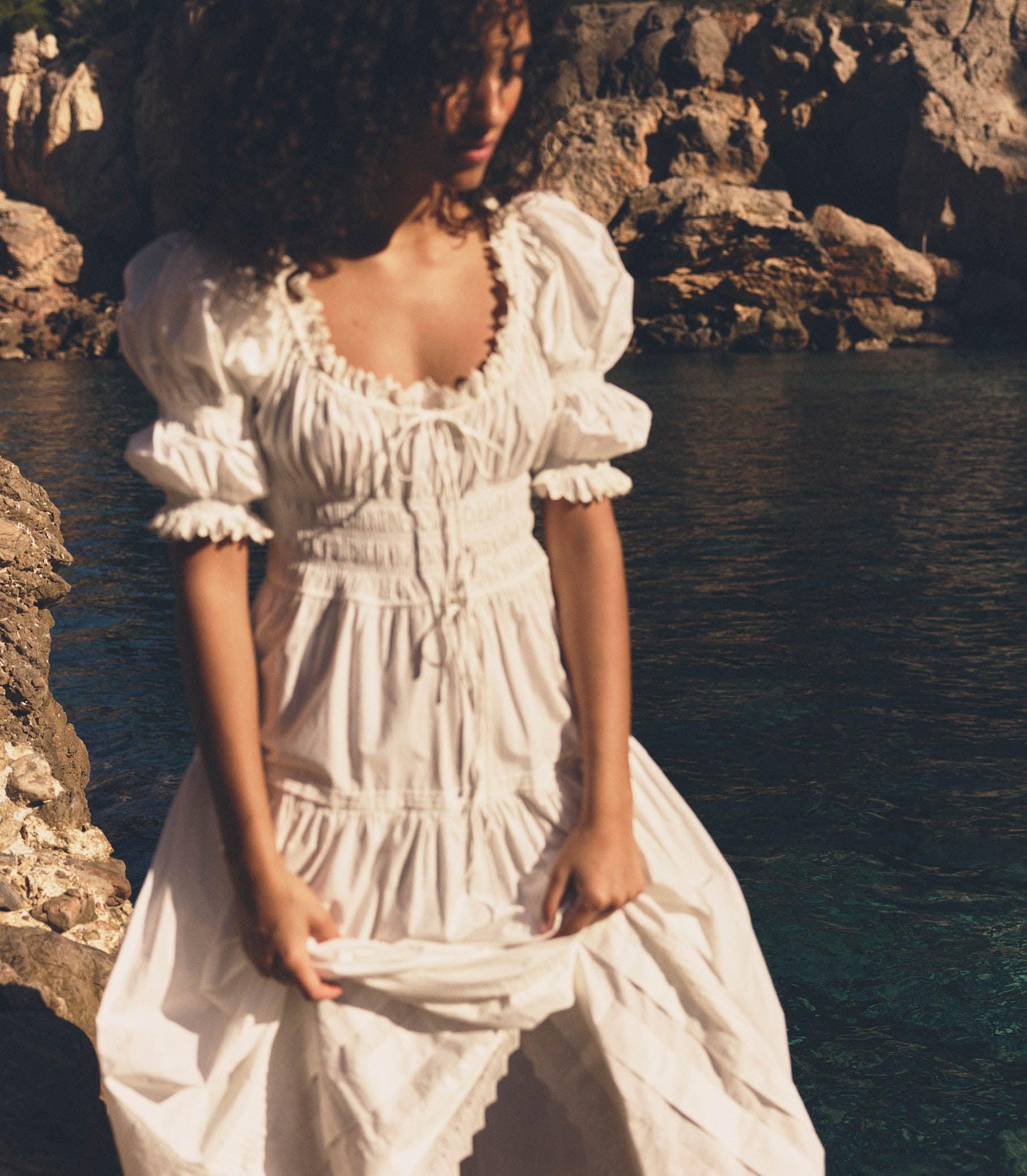 BARDOT DRESS -- POWDER Product Image