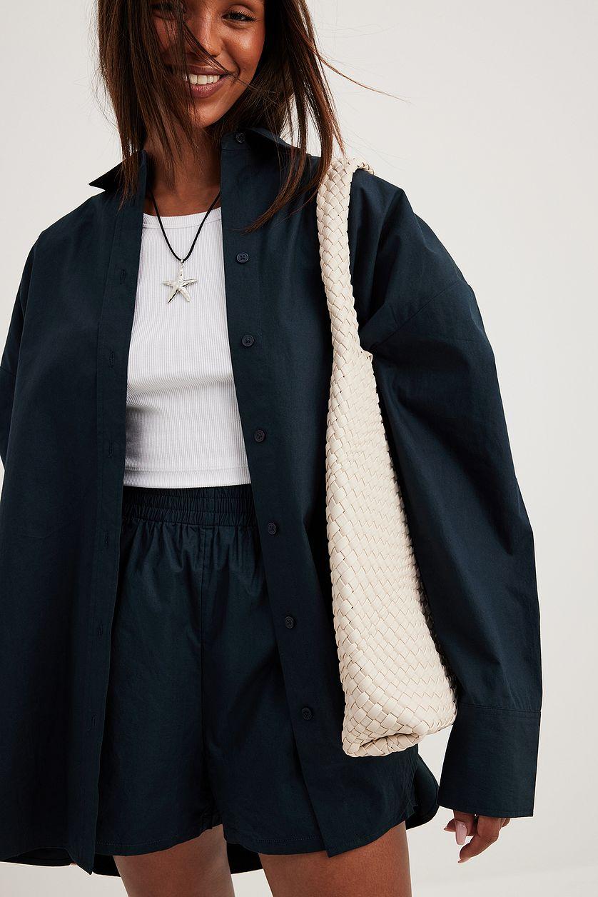 Elastic Waist Cotton Shorts Product Image