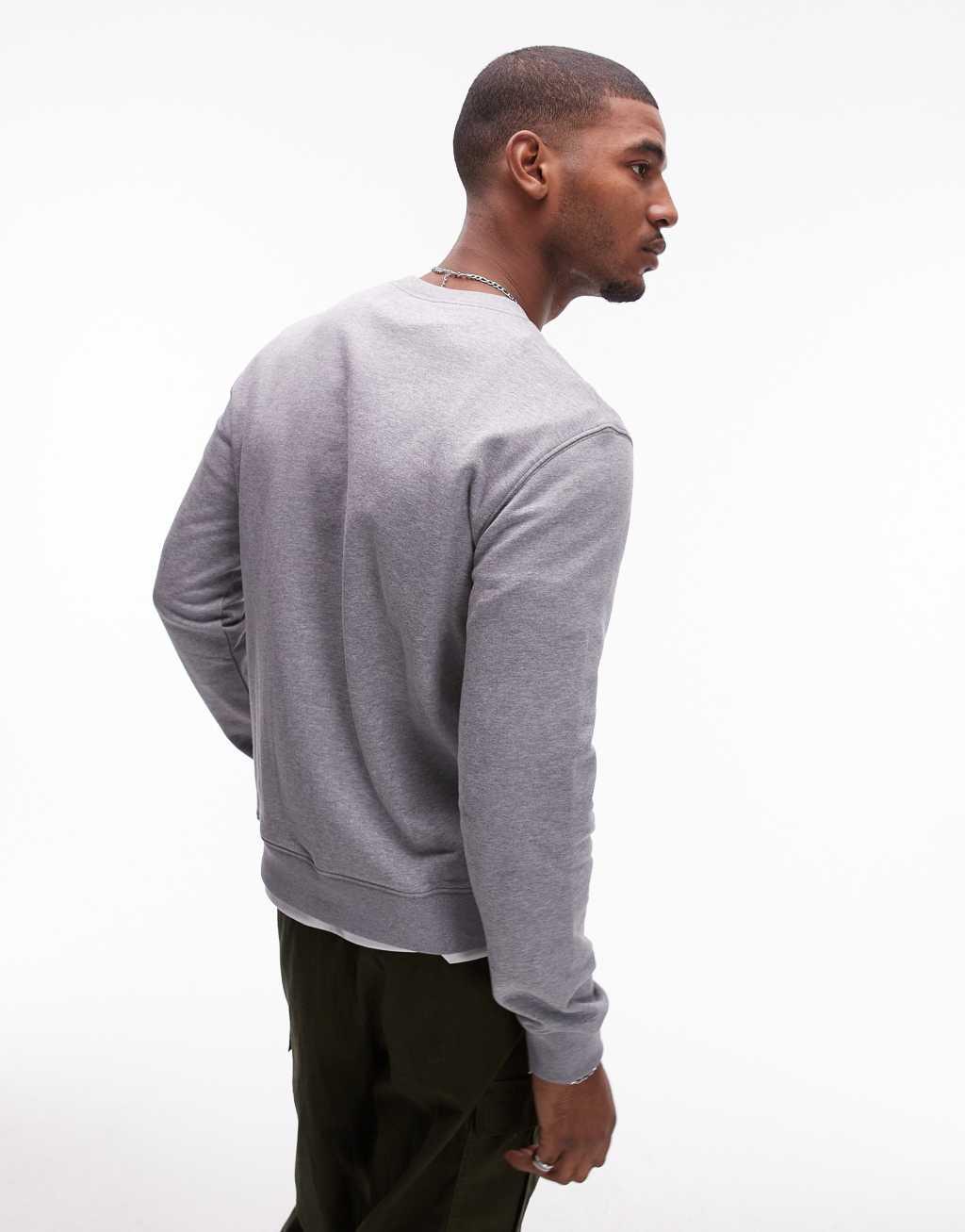 ARKET minimal jersey sweatshirt with crew neck in gray Product Image