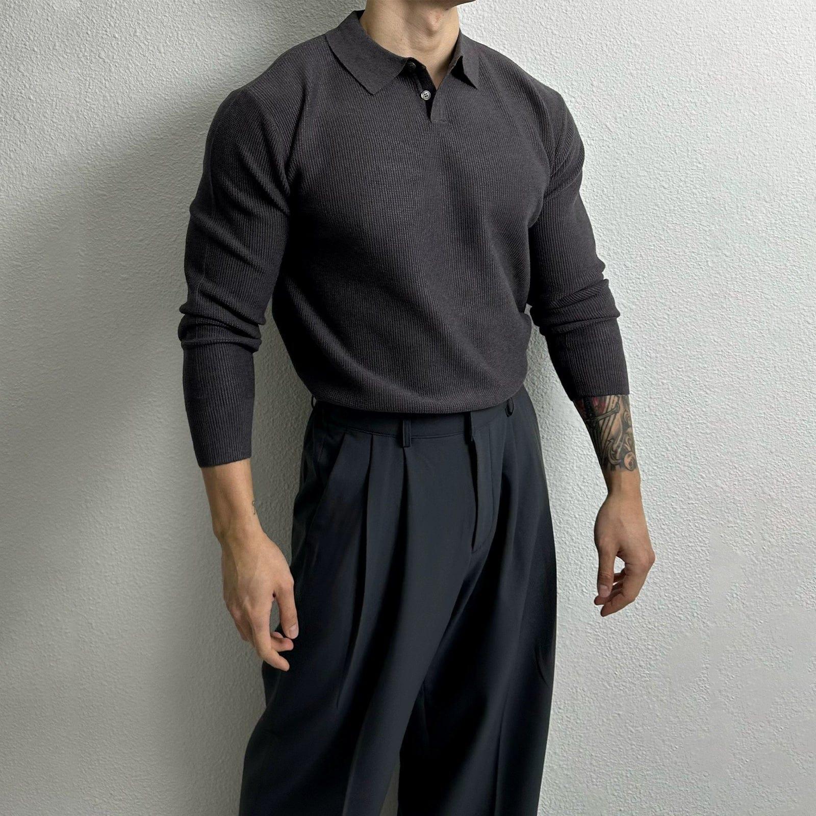 RT No. 10934 KNIT POLO LONGSLEEVE Product Image