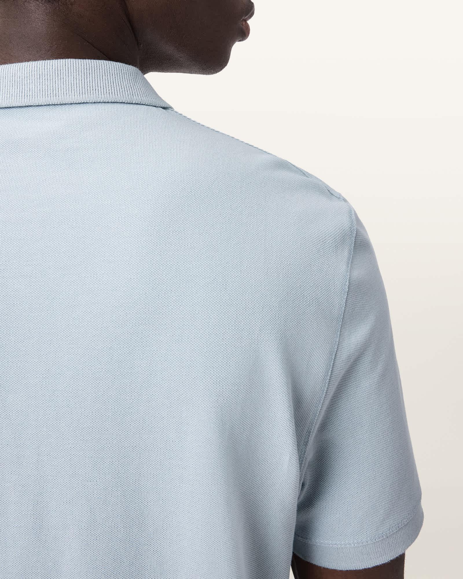 Reform Short Sleeve Polo Shirt MISTY BLUE | ALLSAINTS US Product Image