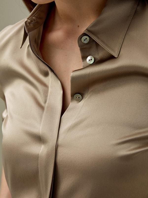 LILYSILK Silk Shirt Women - Black Natural Silk - Gorgeous Hidden Placket Tops XS Product Image