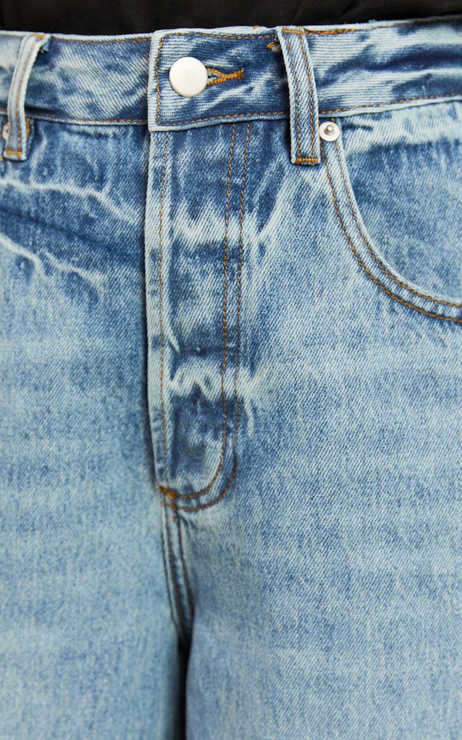 Amalie The Label - Herrera Low Rise Wide Leg Denim Jeans in Mid Blue Wash Product Image