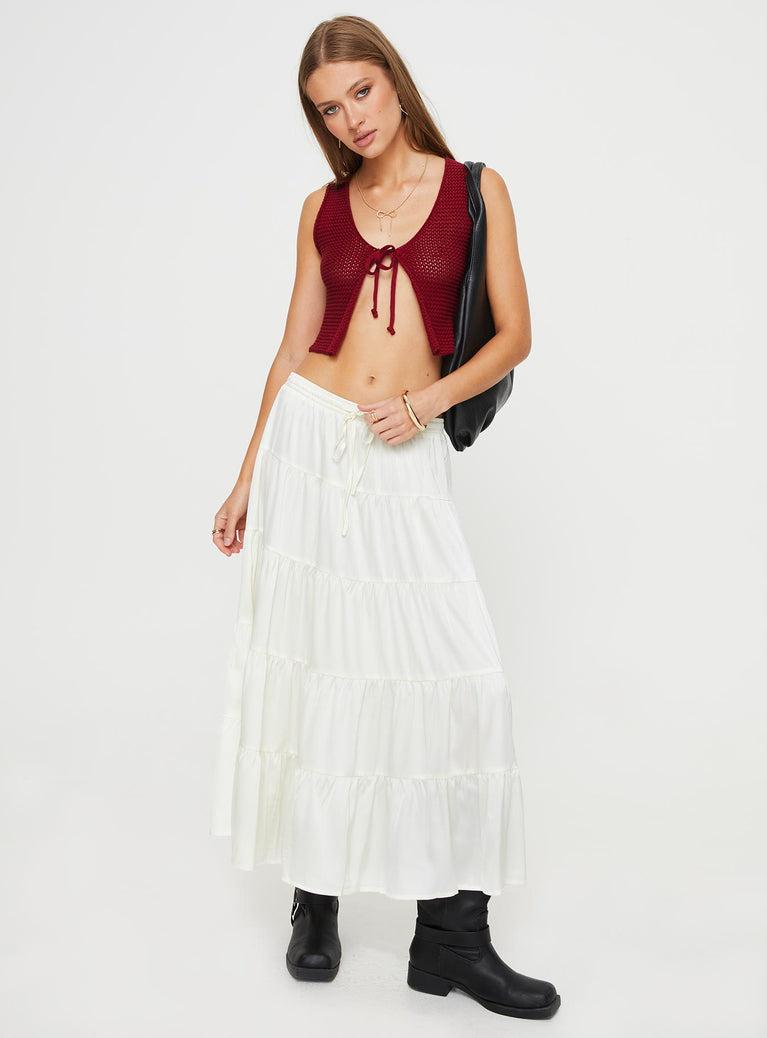 Keira Tiered Maxi Skirt Porcelain Product Image