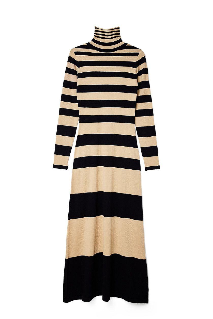 Fine Knitted Striped Maxi Dress Product Image
