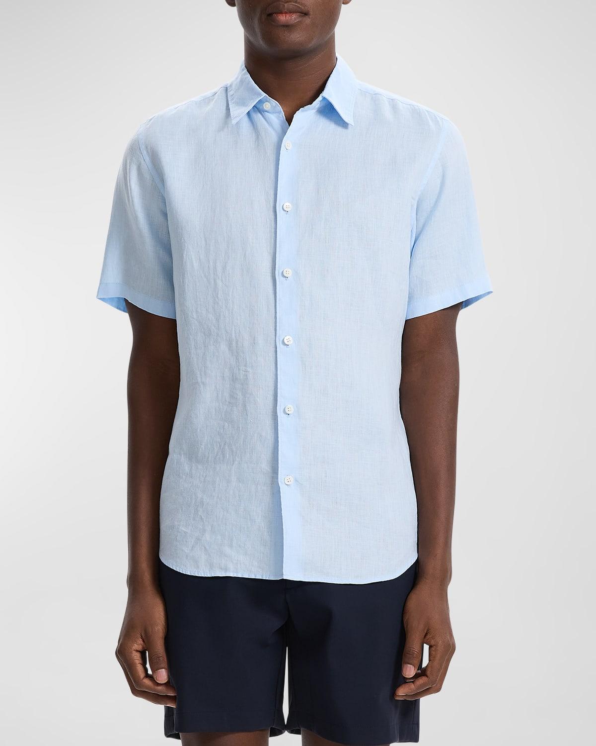 Theory Irving Short Sleeve Linen Shirt Product Image