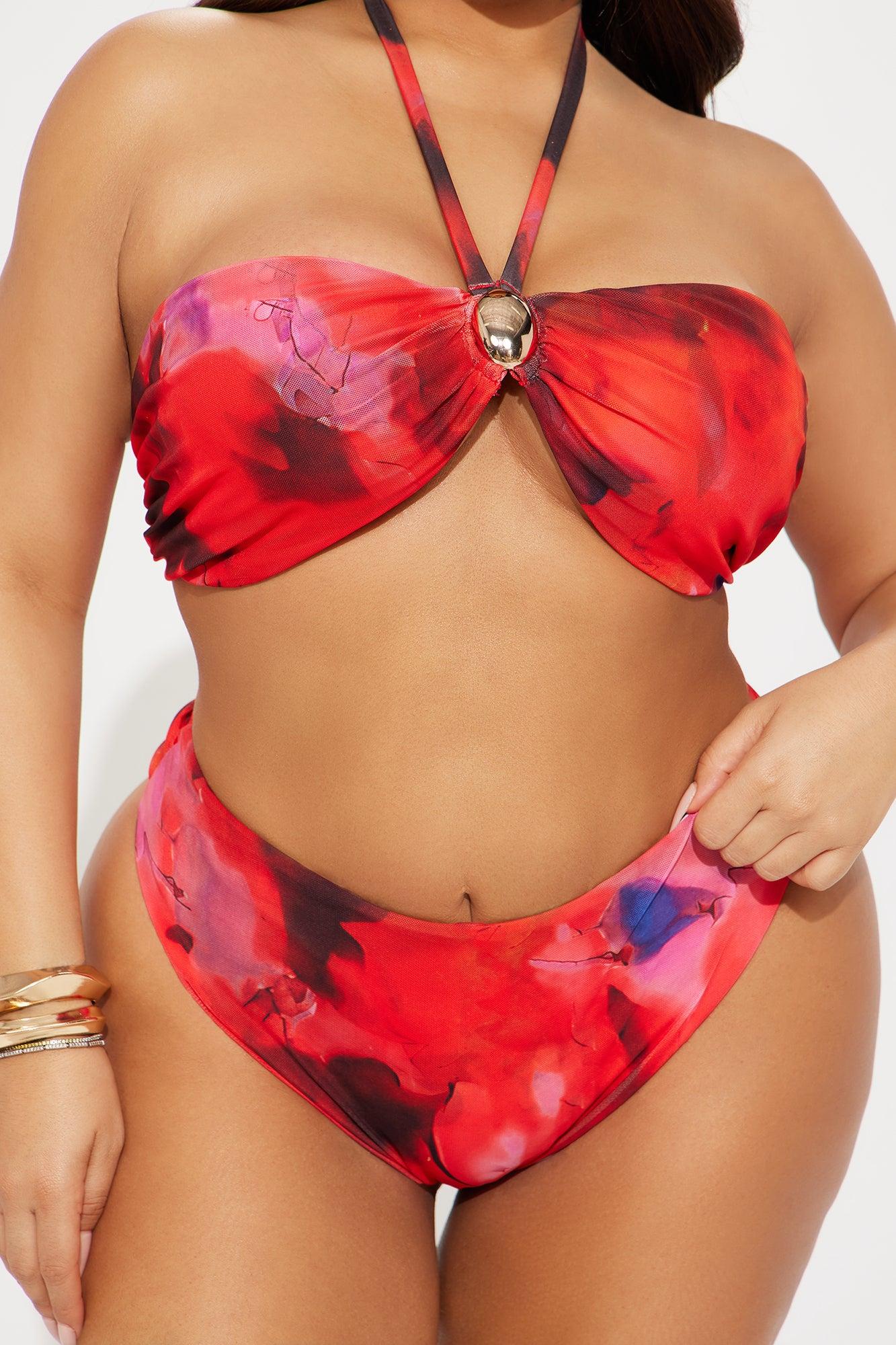 Marina Hardware 3 Piece Bikini & Skirt Set - Red/combo Product Image