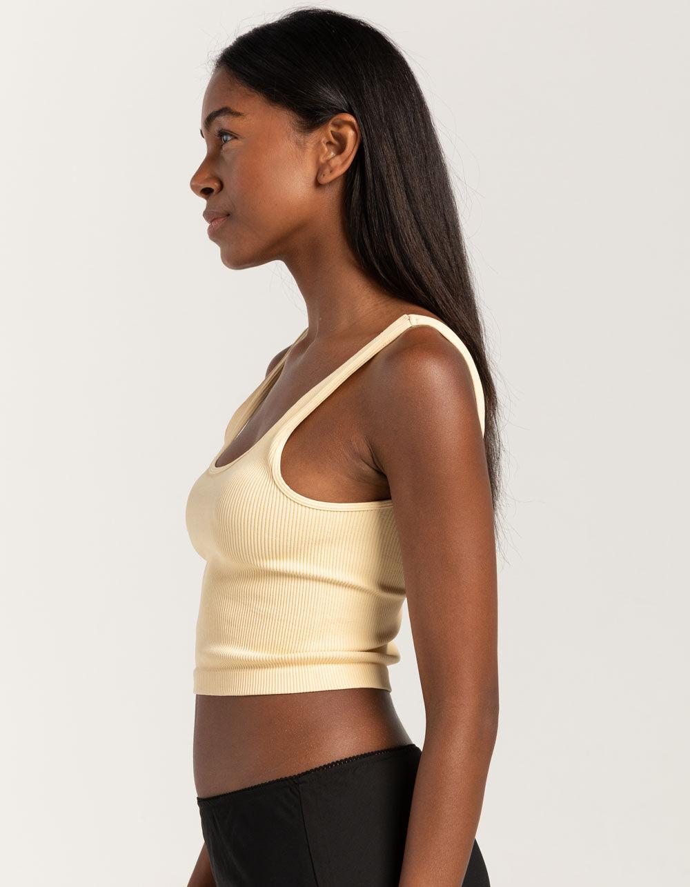 FULL TILT Seamless Low Back Womens Tank Top - YELLOW Product Image