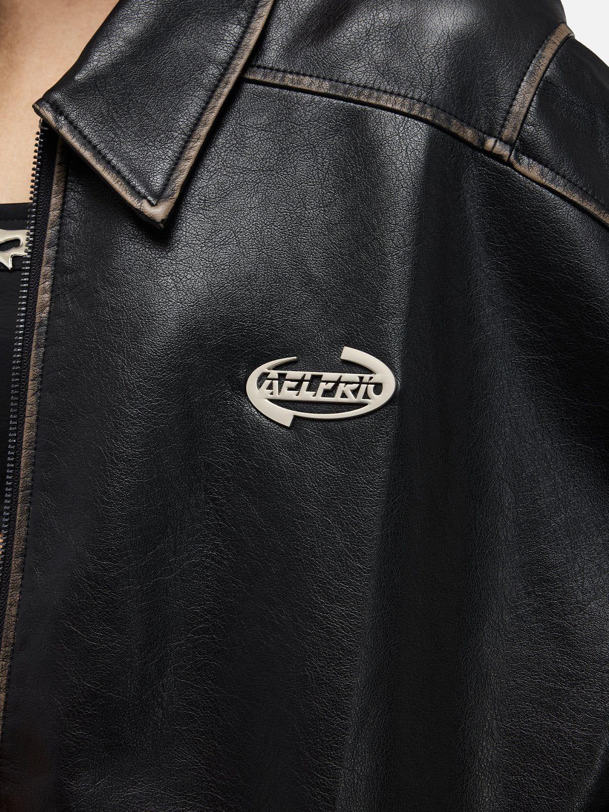 Aelfric Eden Faux Leather Cropped Jacket Product Image