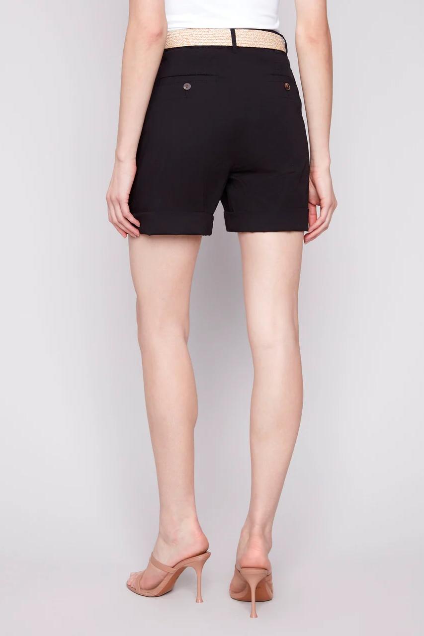 Cuff Shorts W/Belt Product Image