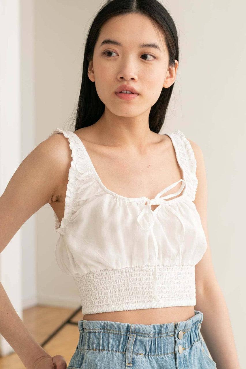 White Milkmaid Crop Top Product Image