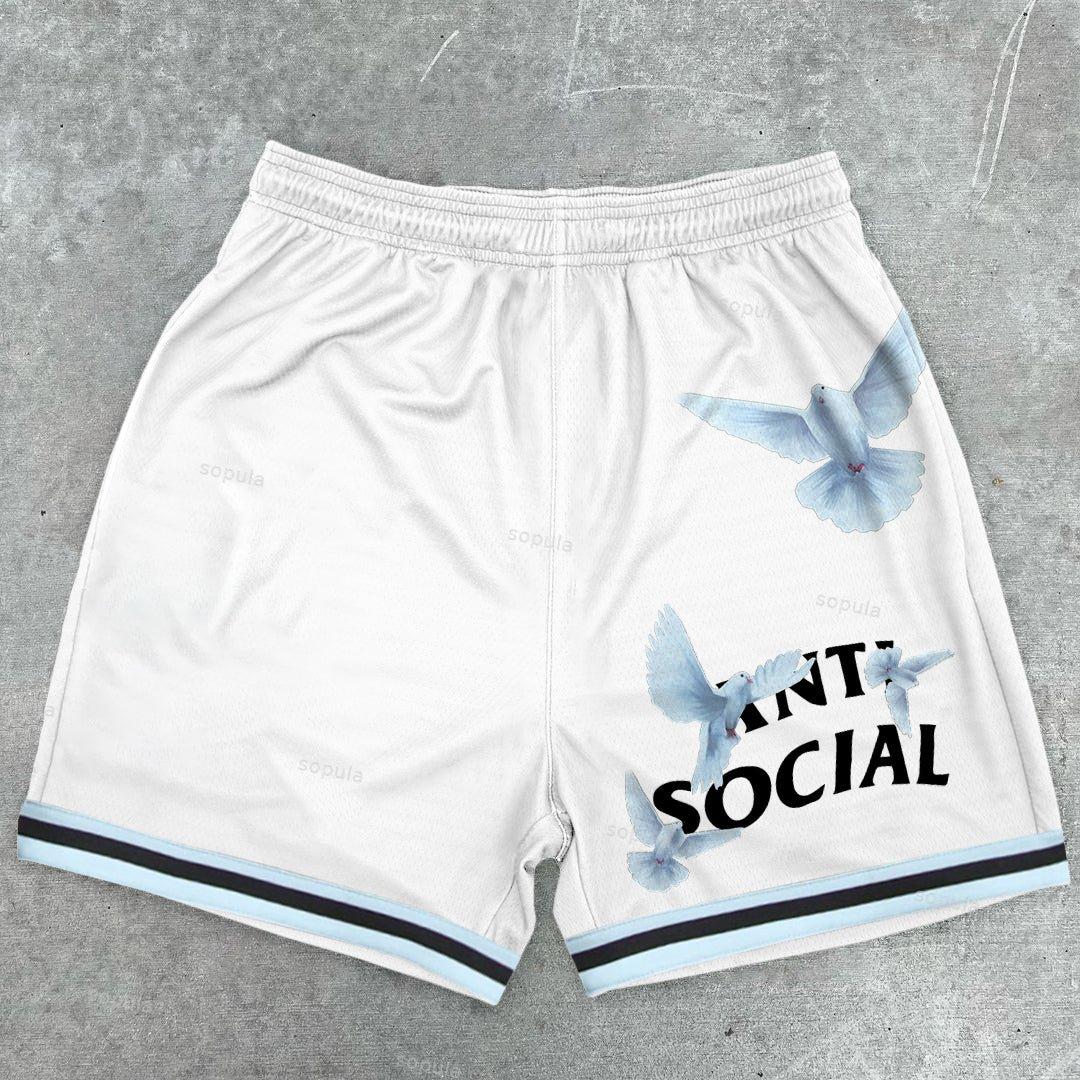 Sopula Stylish Dove Pattern Casual Sports Shorts Product Image