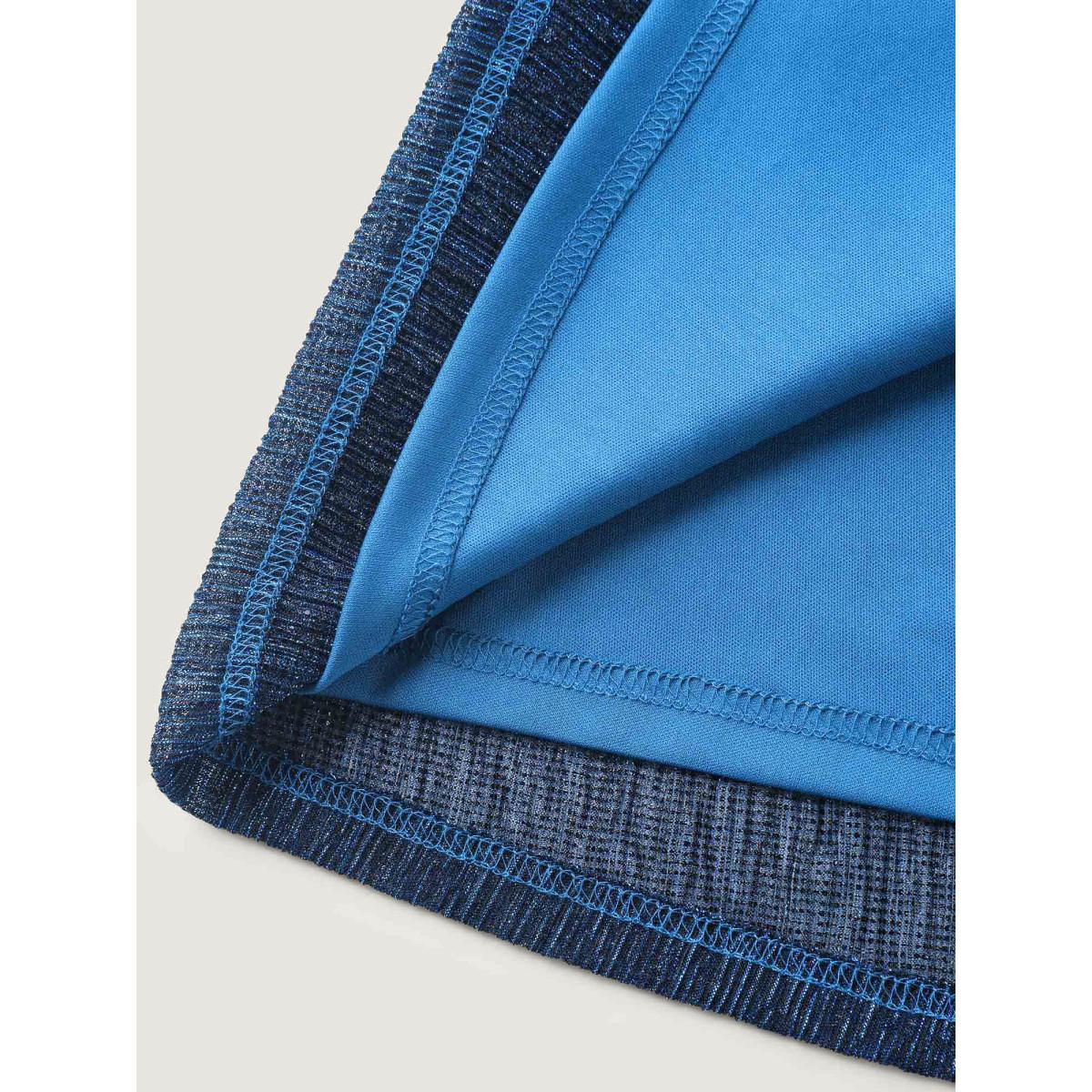 Plus Size Shimmery Silk Cinched-Waist Midi Dress Cerulean Women Non Short sleeve Curvy BloomChic 18-20/2X Product Image