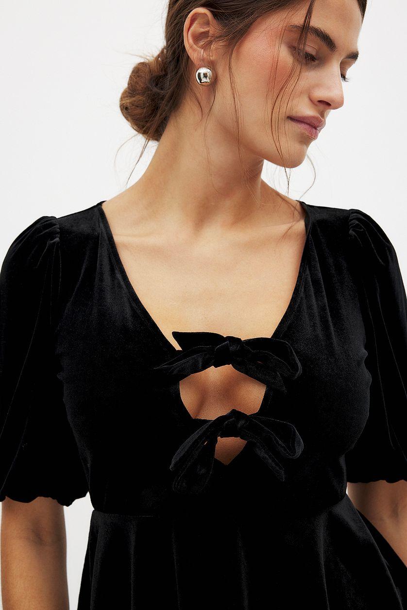 Puff Sleeve Velvet Top Product Image