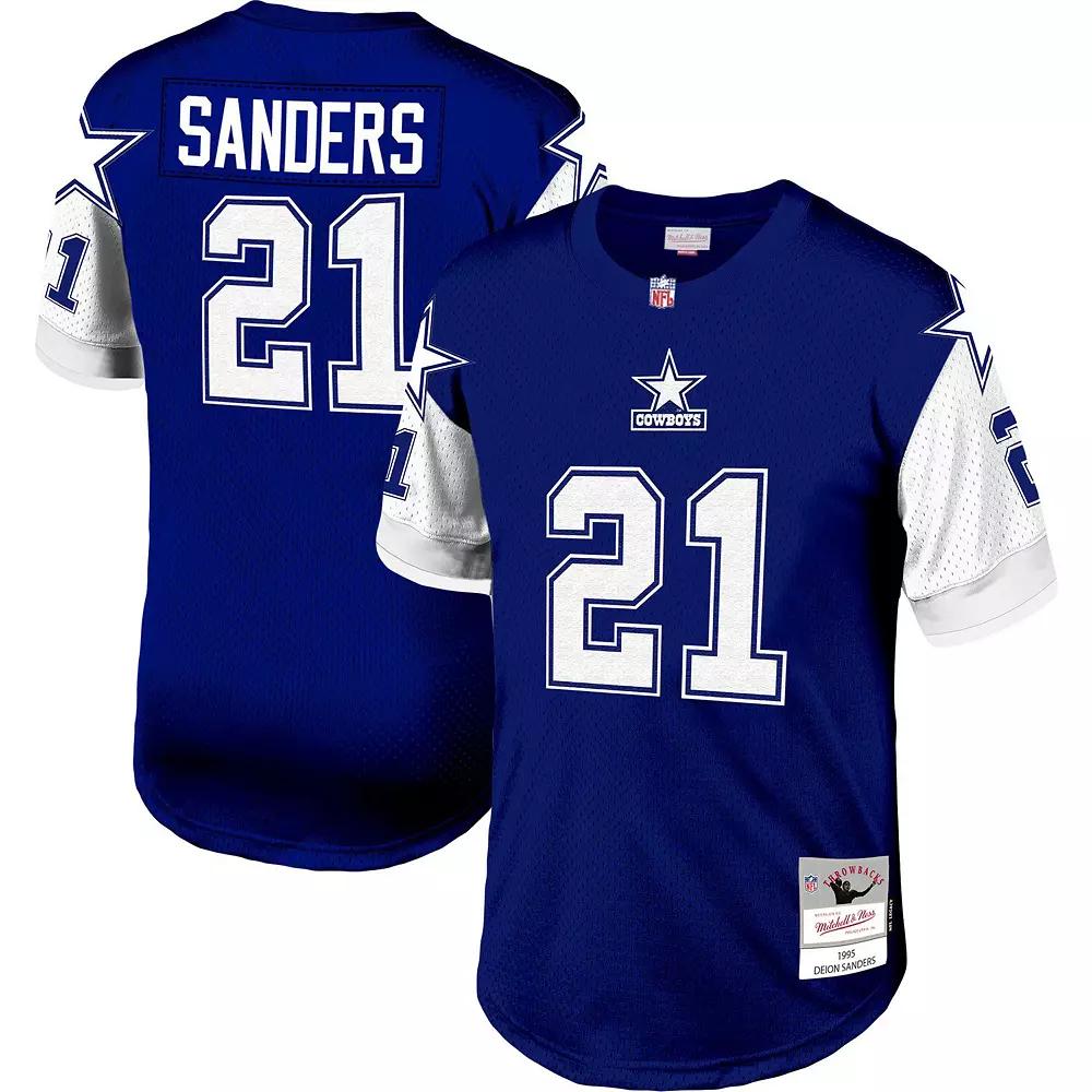 Mens Mitchell & Ness Deion Sanders Dallas Cowboys 1995 Legacy Replica Jersey Blue Product Image