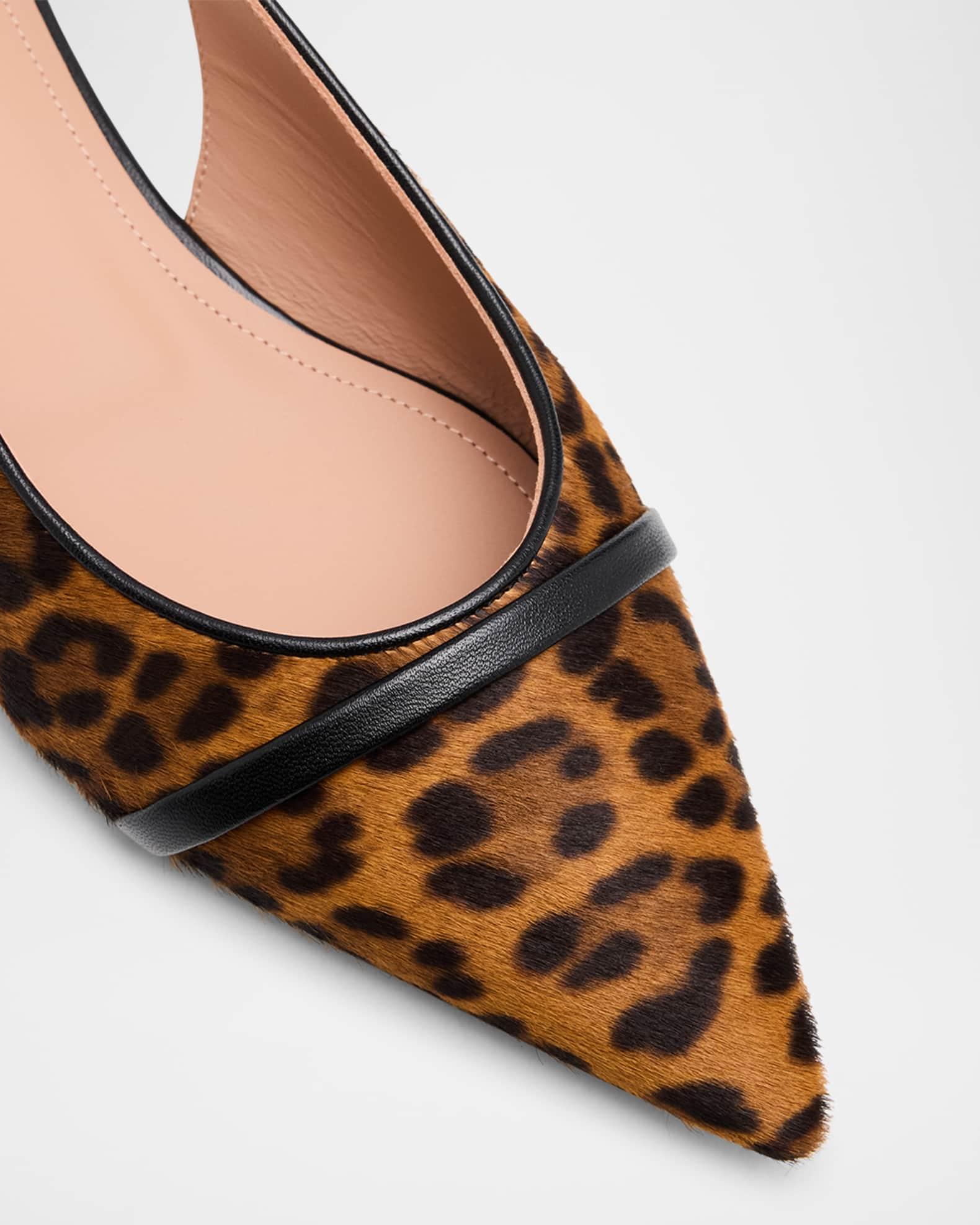 Jama Leopard-Printed Calf Hair Slingback Flats Product Image