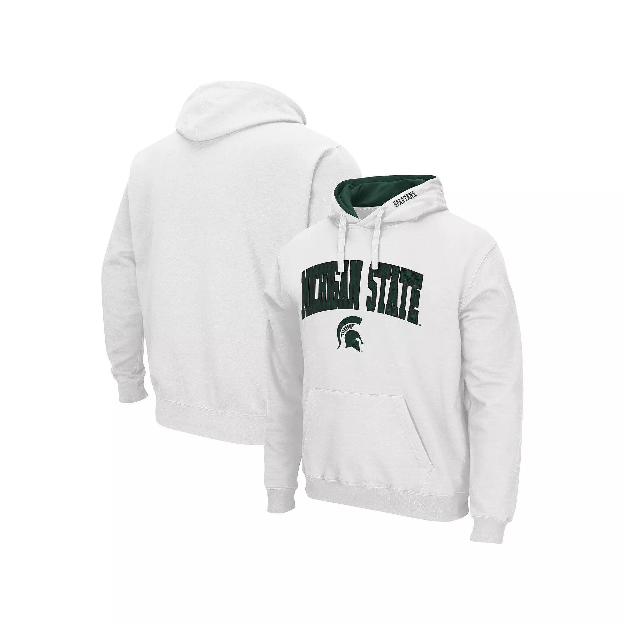 Men's Colosseum White Michigan Wolverines Arch & Logo 3.0 Pullover Hoodie,  Product Image