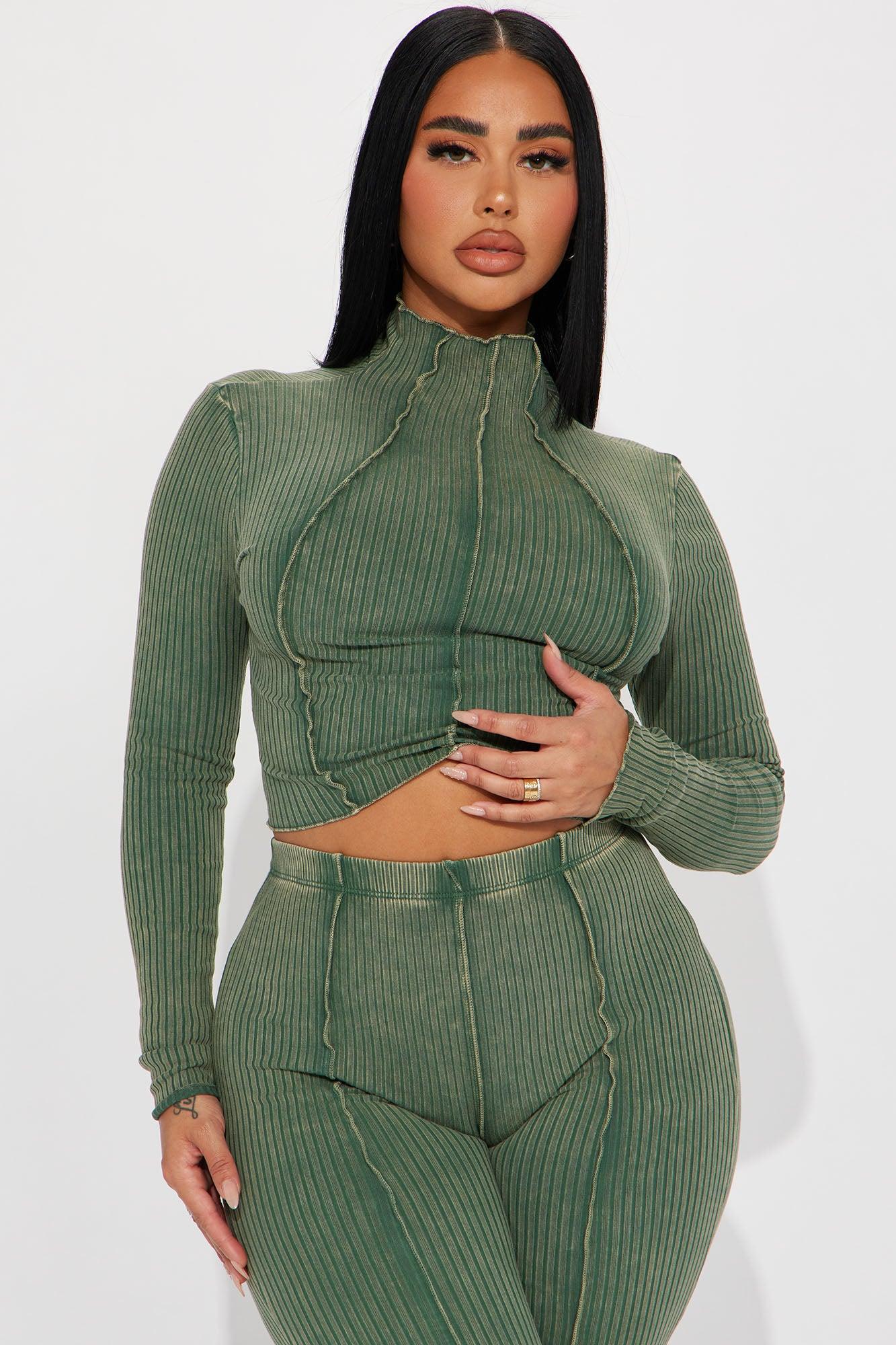 Good Day Mineral Wash Pant Set - Olive Product Image