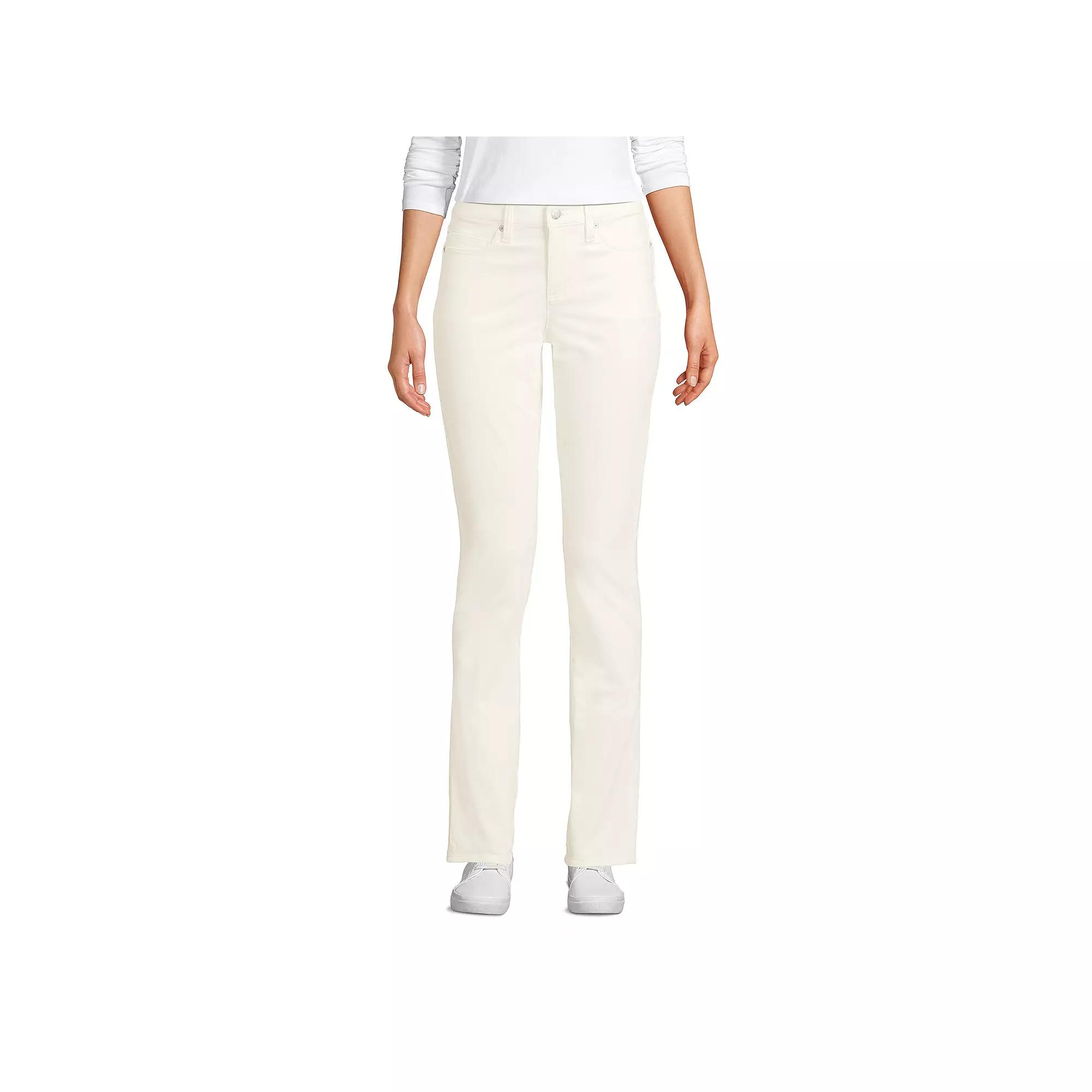 Petite Lands' End Straight-Leg Corduroy Pants, Women's, Size: 14P 28, Ivory Product Image