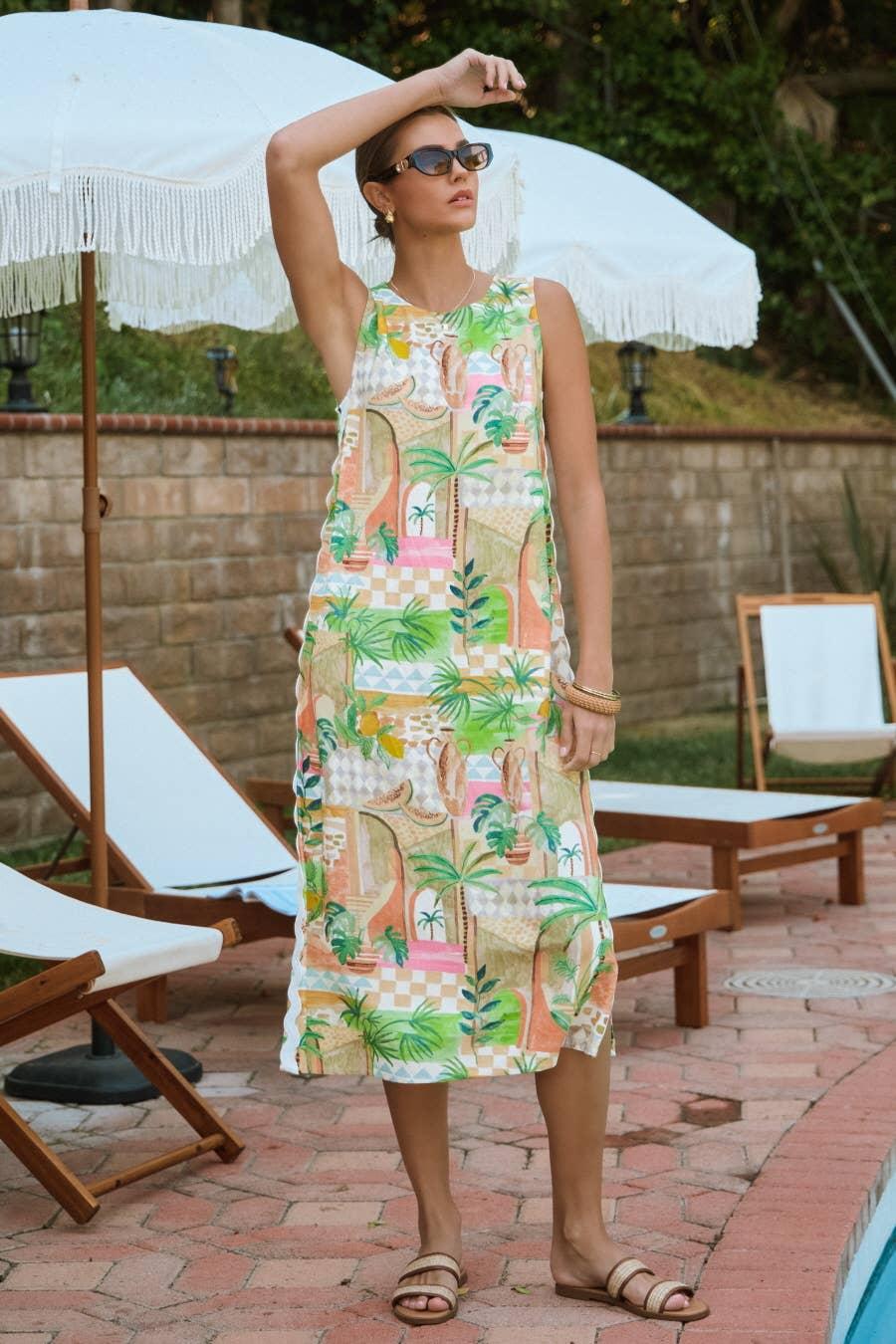 Resort Style Ric Rac Midi Dress Product Image