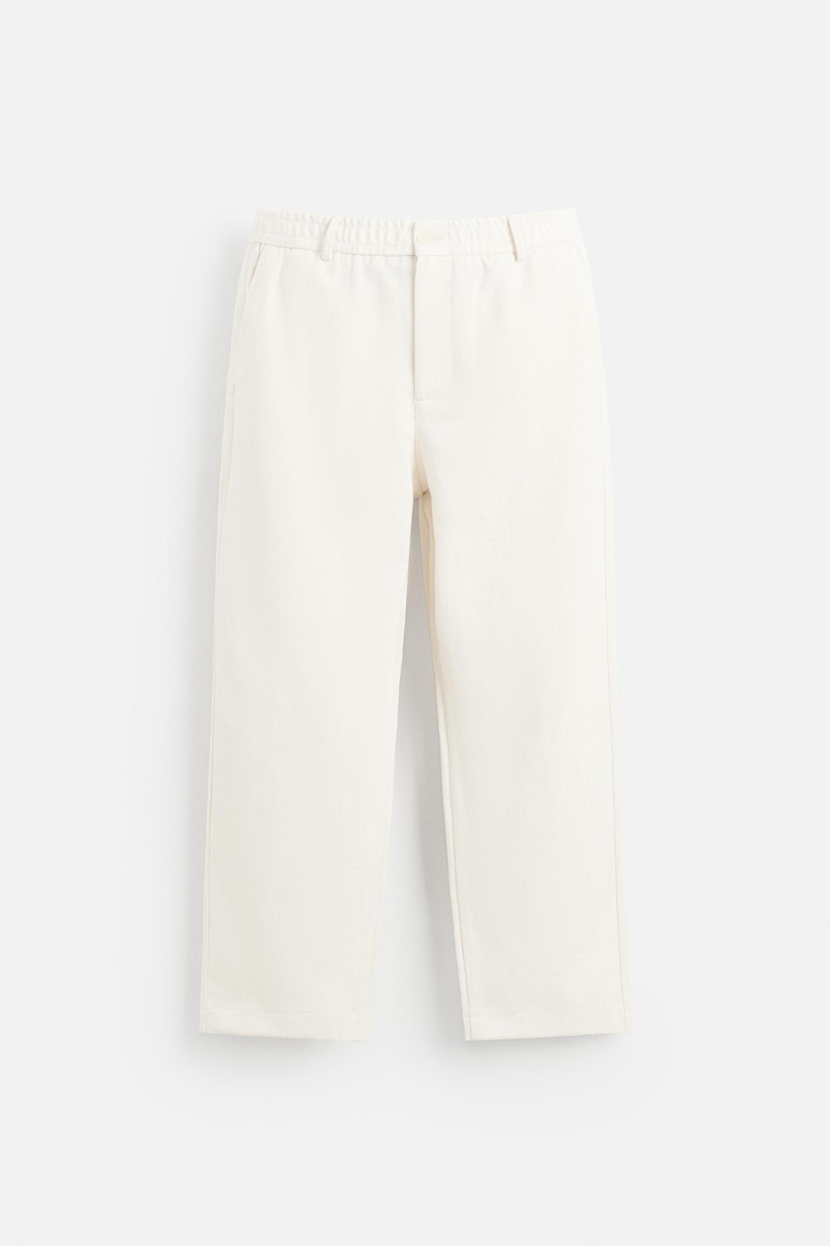 TEXTURED REGULAR FIT PANTS Product Image