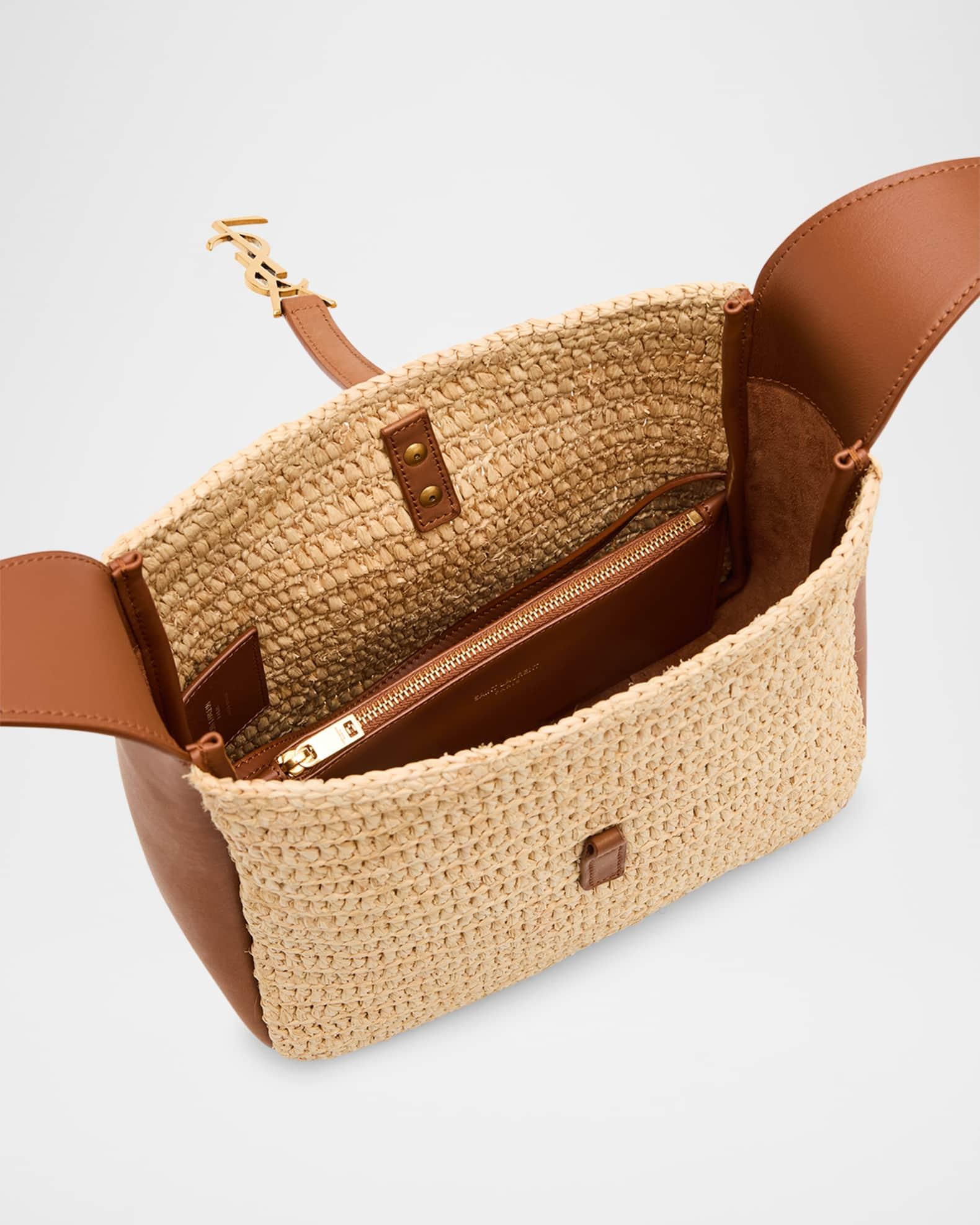 Le 5 A 7 Small YSL Hobo Bag in Raffia and Leather Product Image