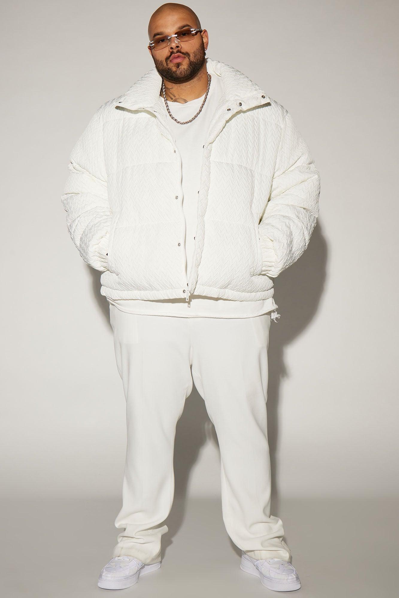 Apex Textured Nylon Puffer Jacket - White Product Image