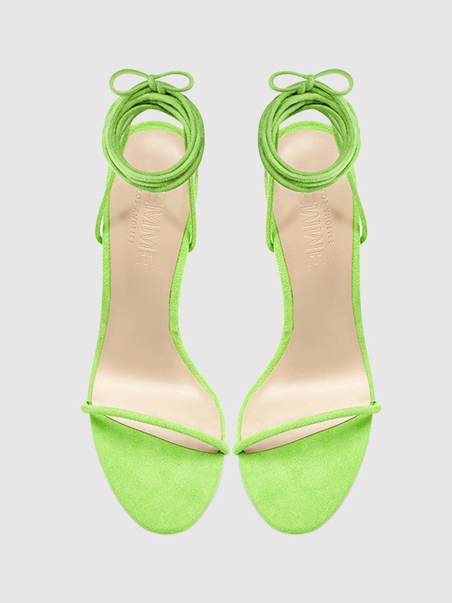 Barely There Lace Up Heel - Lime Product Image