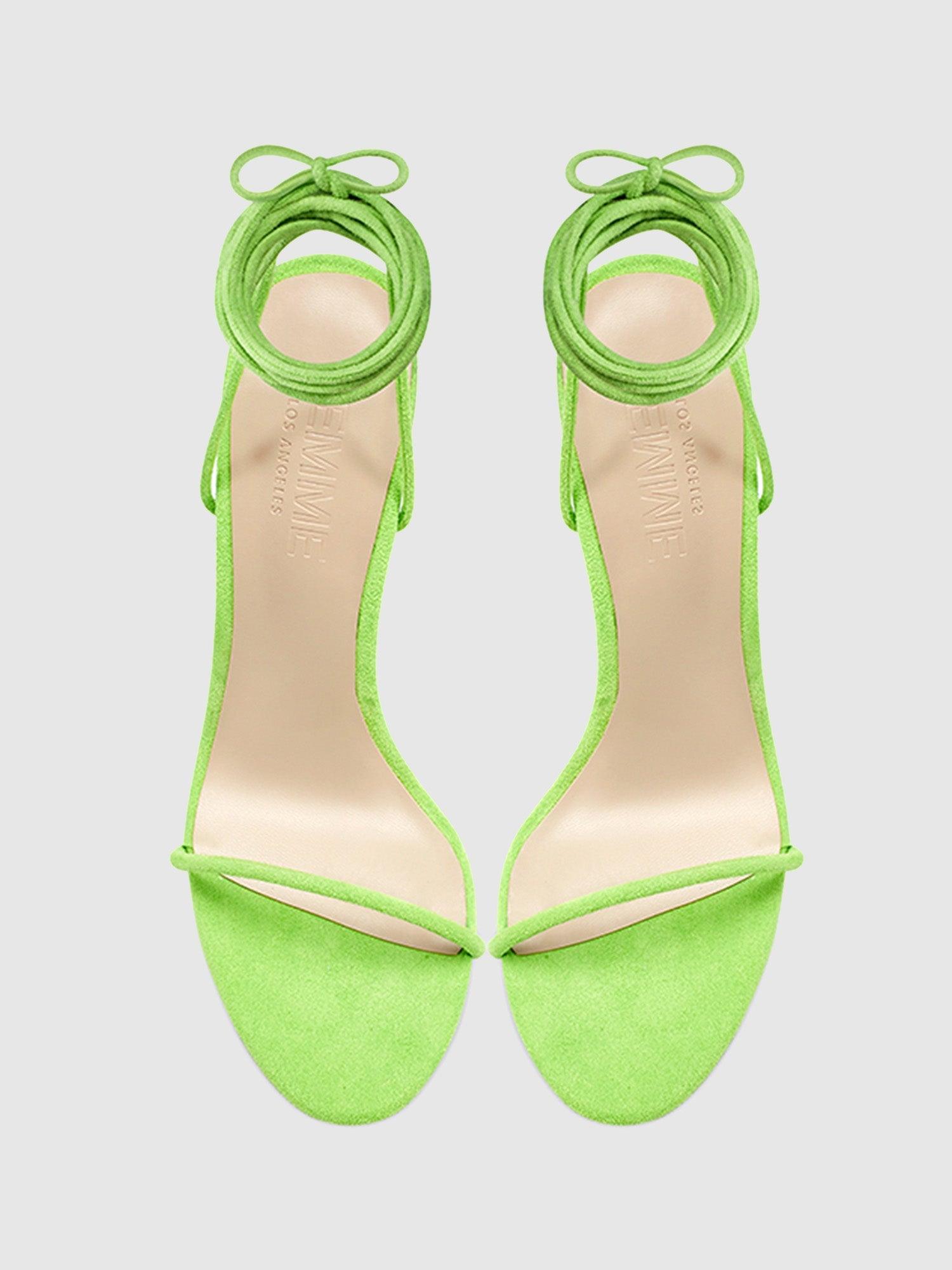 Barely There Lace Up Heel - Lime Product Image