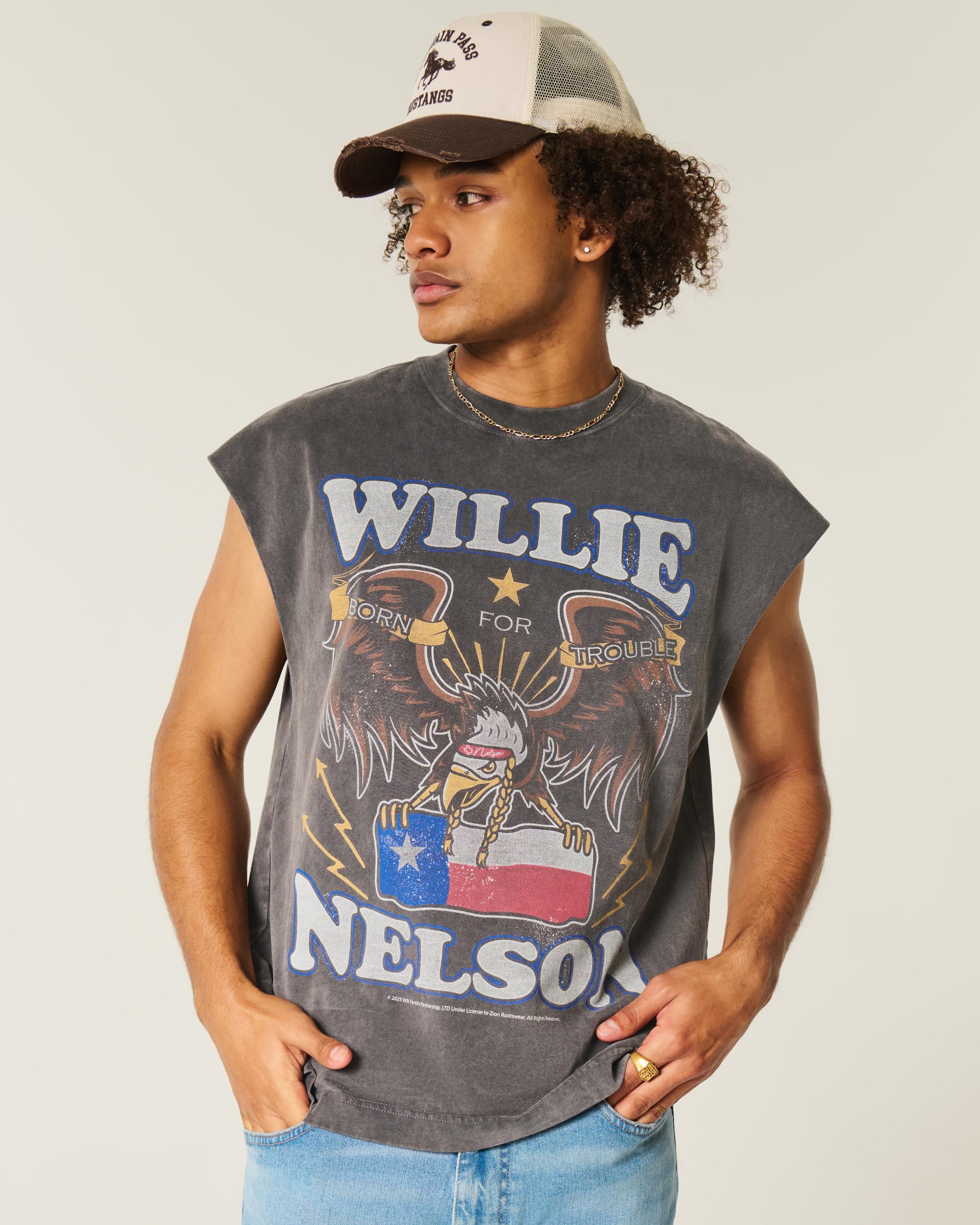 Boxy Heavyweight Willie Nelson Graphic Tank Product Image