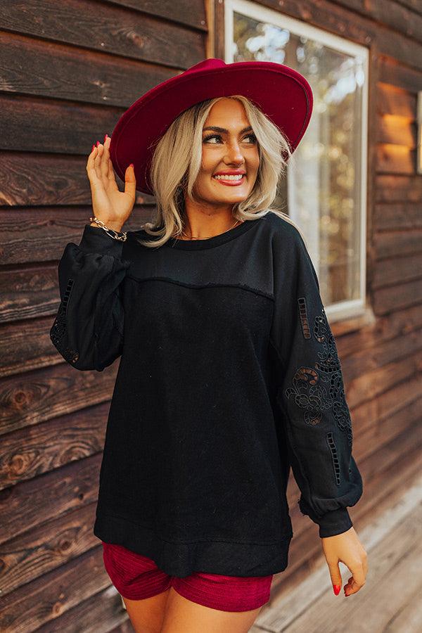 Ojai Afternoon Embroidered Top In Black Product Image