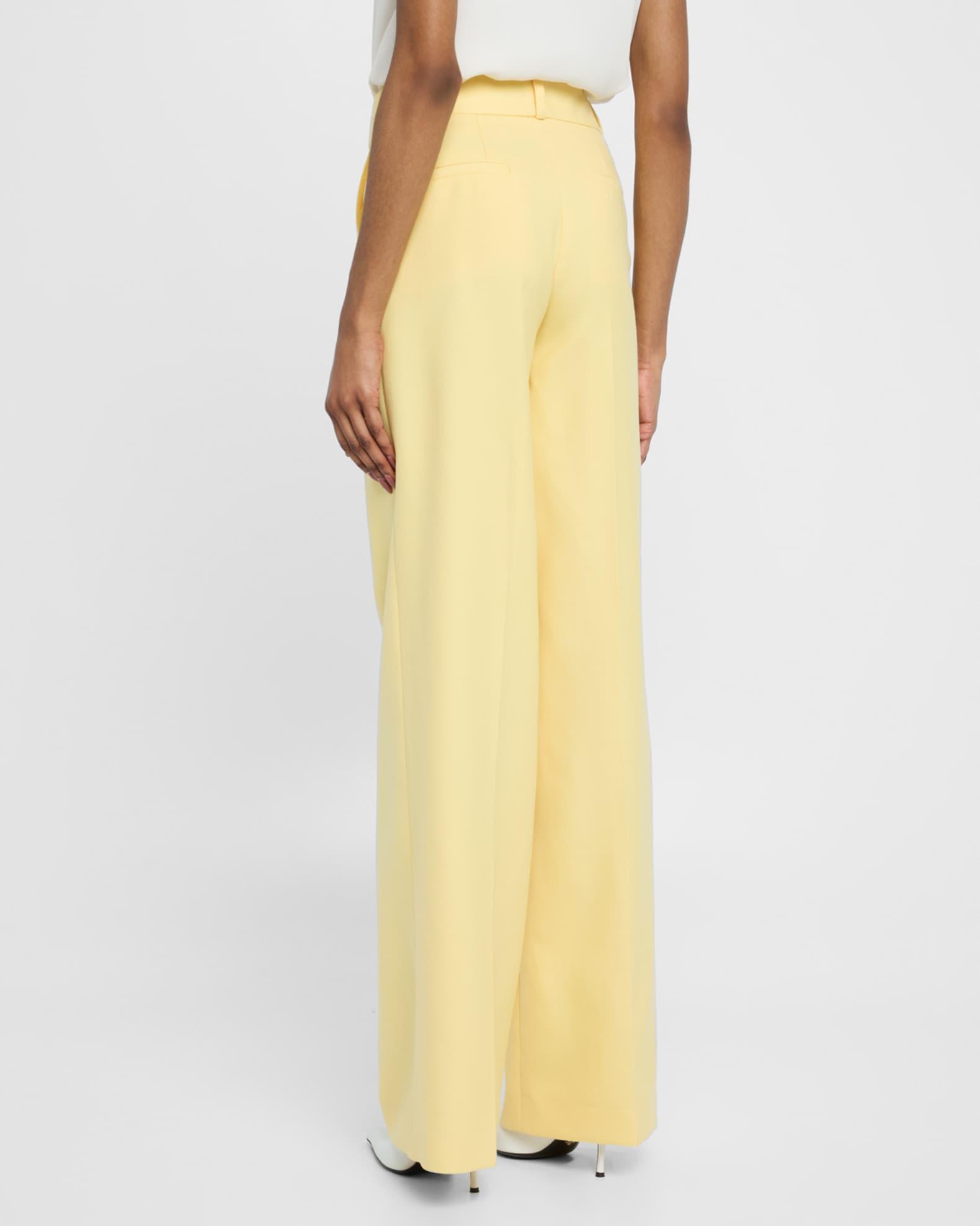 Pinstripe Wide Leg Wool Pants Product Image