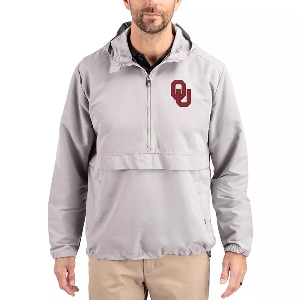 Men's Cutter & Buck Gray Ohio State Buckeyes Charter Eco Recycled Half-Zip Anorak Jacket,  Product Image