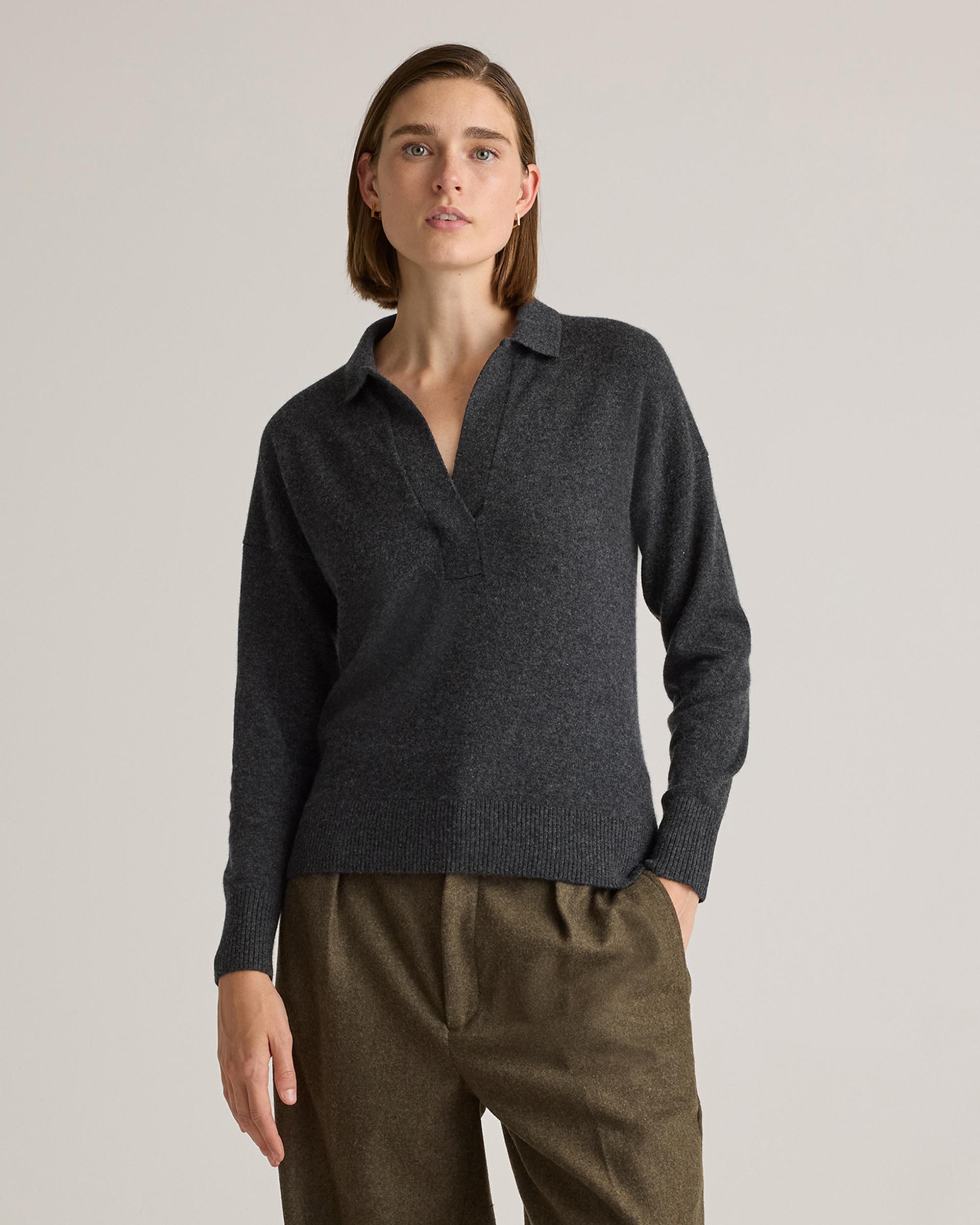Quince | Women's Mongolian Cashmere Polo Sweater Product Image
