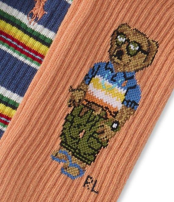 Polo Ralph Lauren Big & Talll RL Surf Club Bear Crew Socks 6-Pack Product Image