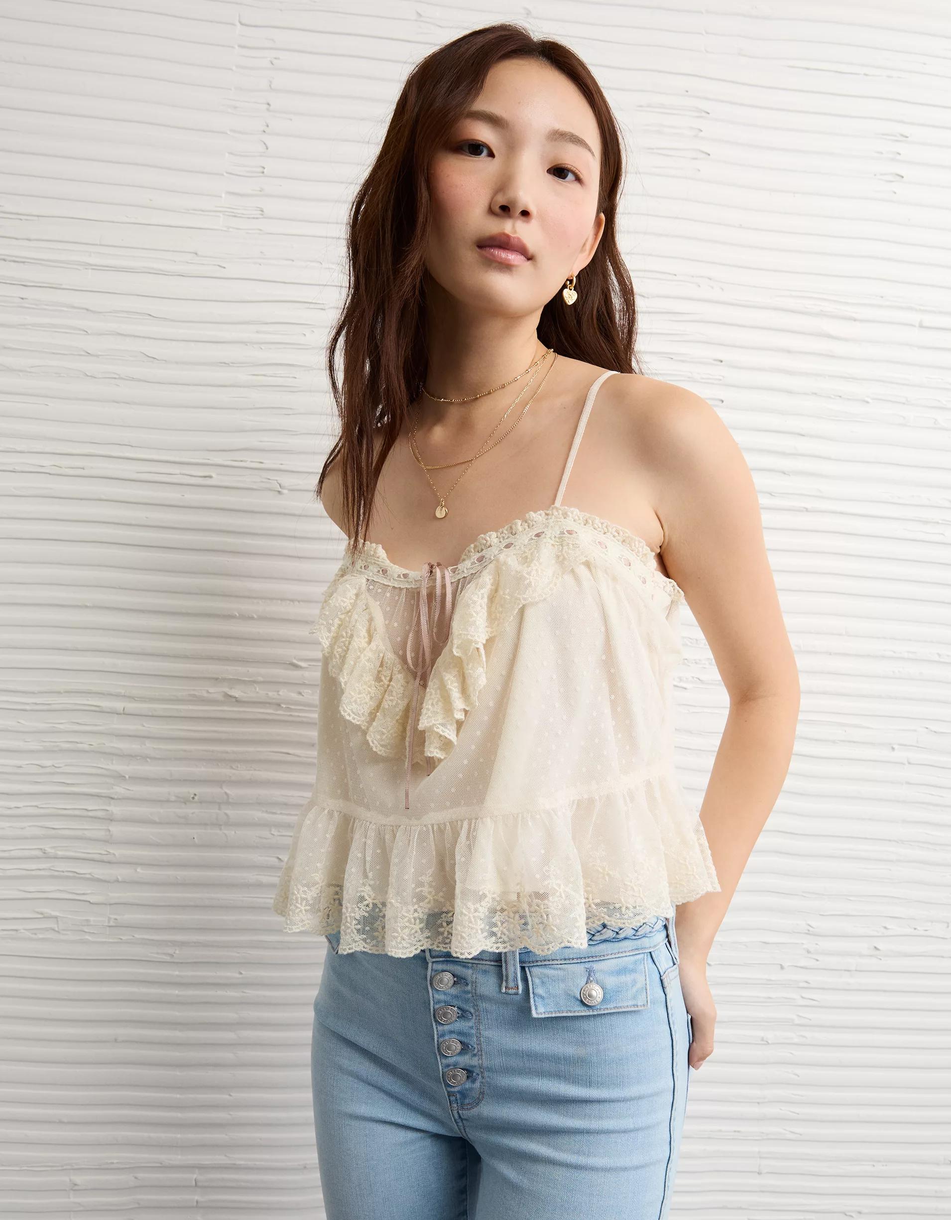 AE Mesh Ruffle Cami Product Image