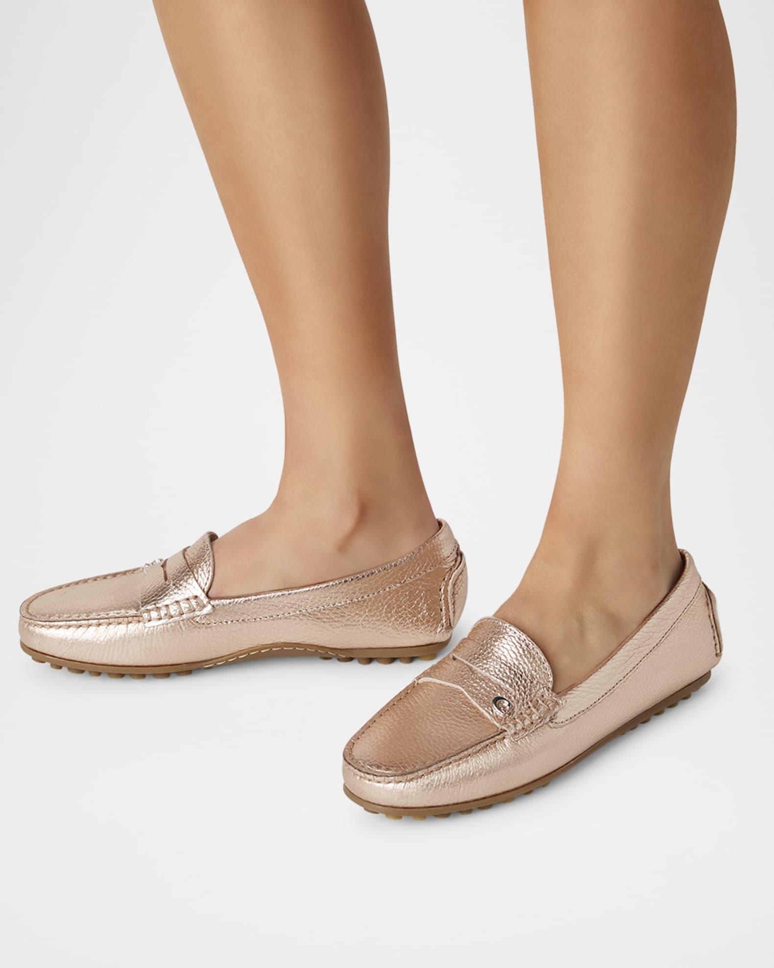 Pilar Metallic Penny Driver Loafers Product Image