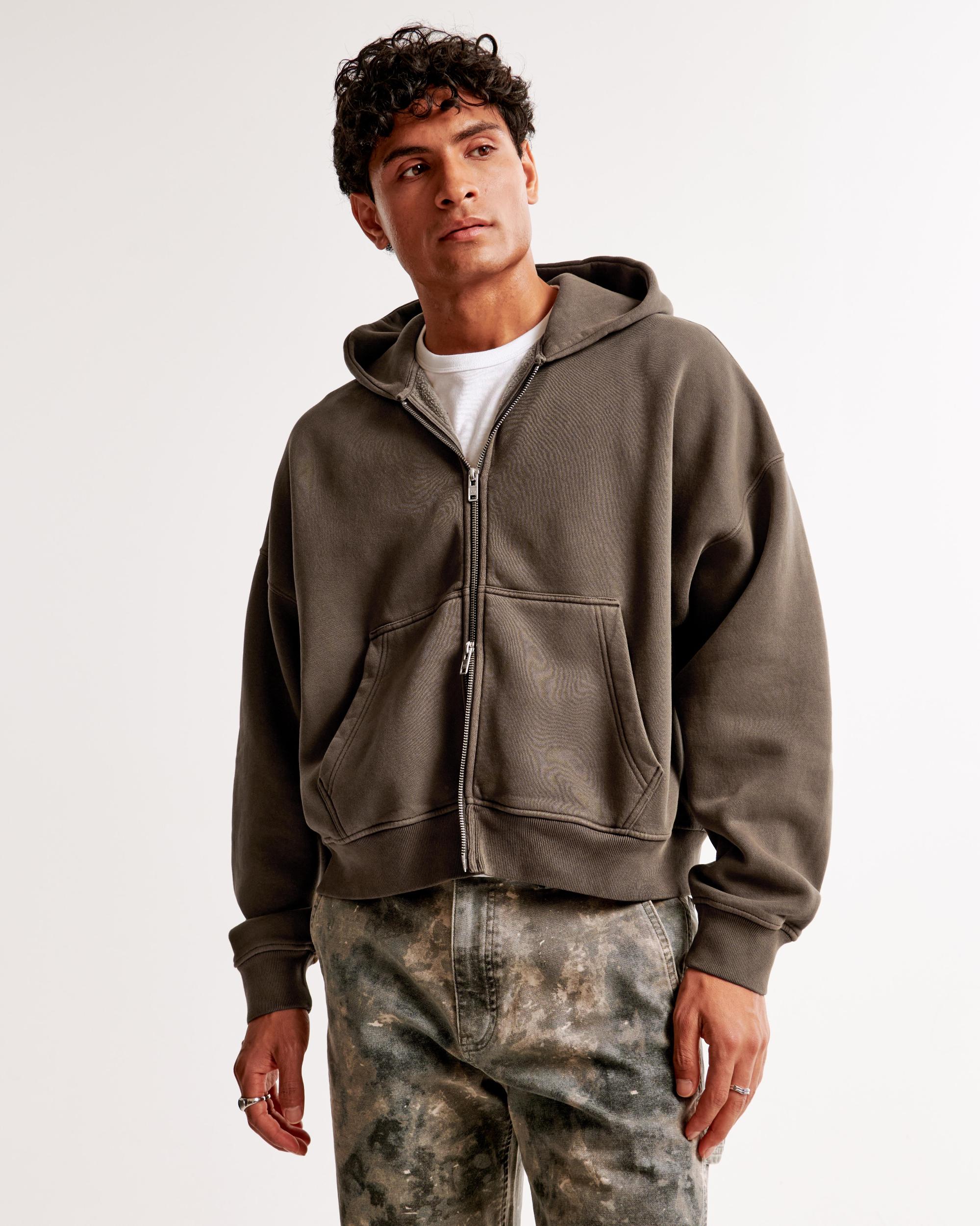 Cropped Essential Full-Zip Hoodie Product Image