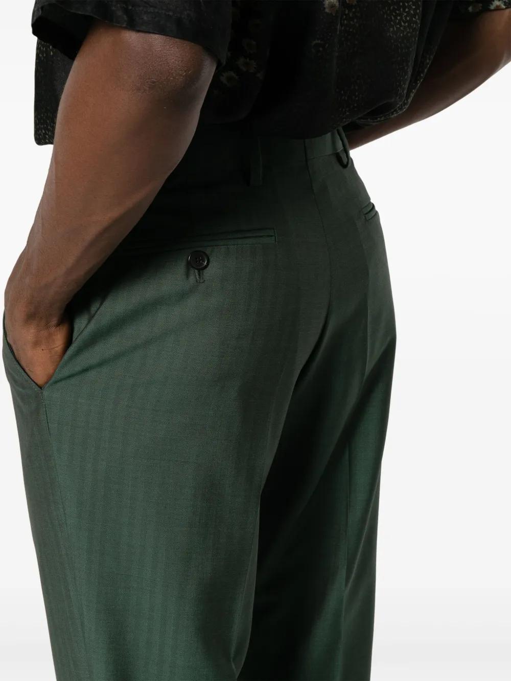 tonal-striped single-breasted virgin wool suit Product Image