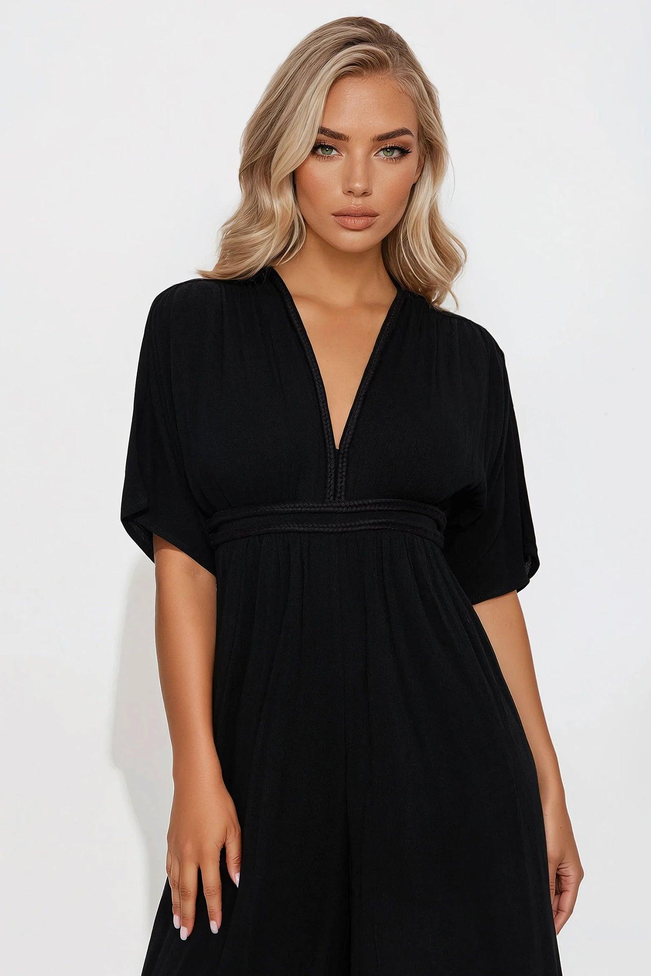New Mindset Wide Leg Jumpsuit - Black Product Image