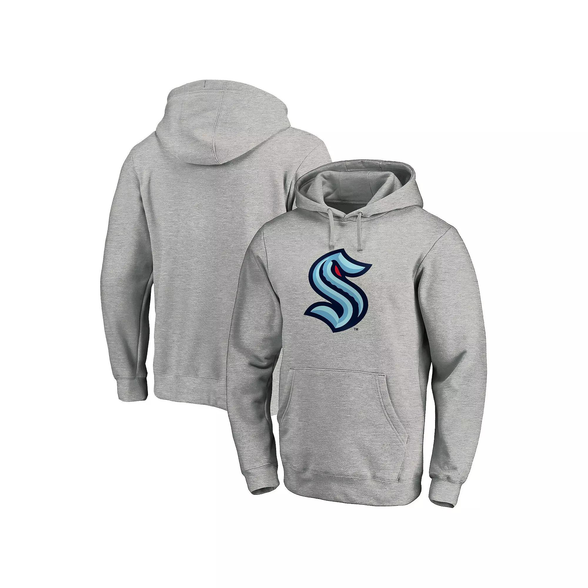 Men's Fanatics Branded Heathered Gray Seattle Kraken Big & Tall Primary Logo Pullover Hoodie,  Product Image