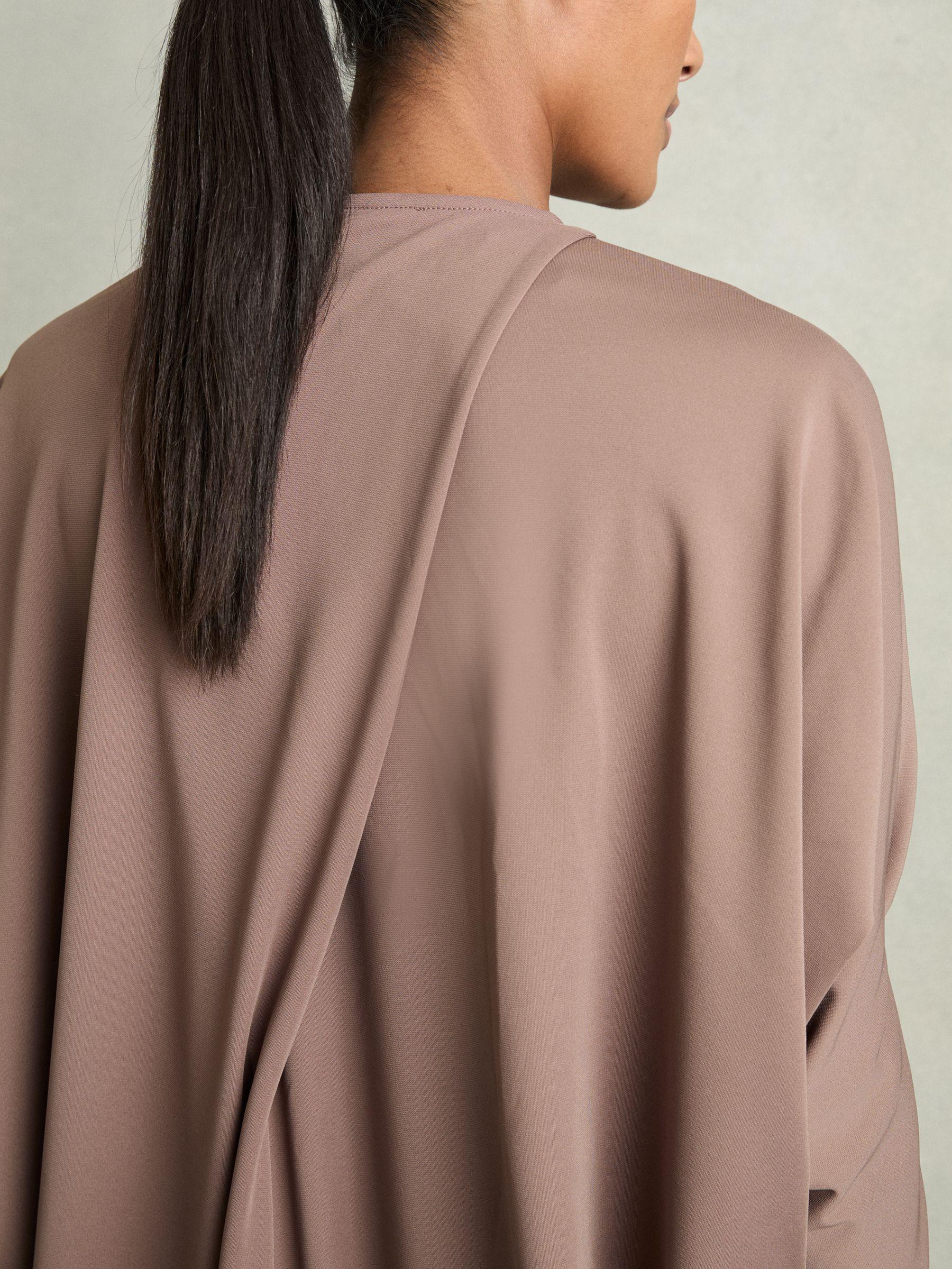 Draped Jersey Midi Dress in Mink Product Image