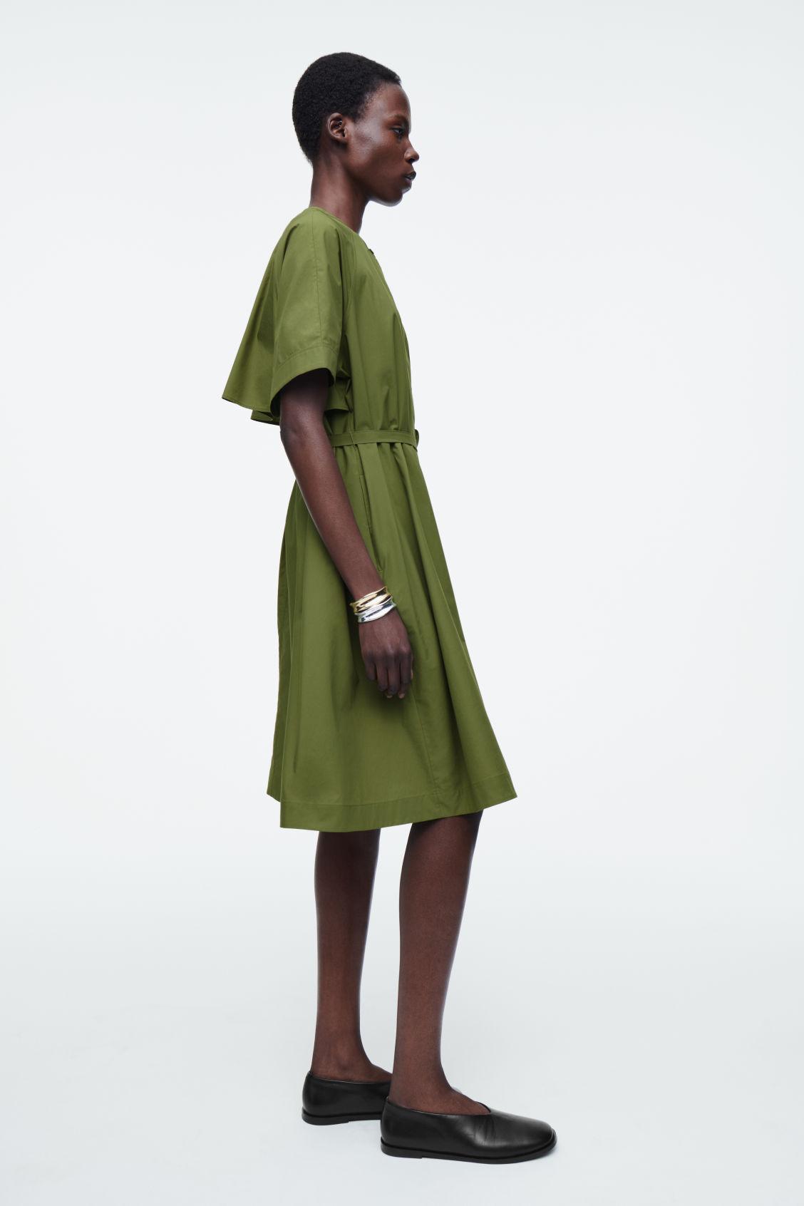 RAGLAN-SLEEVE COTTON MIDI DRESS Product Image