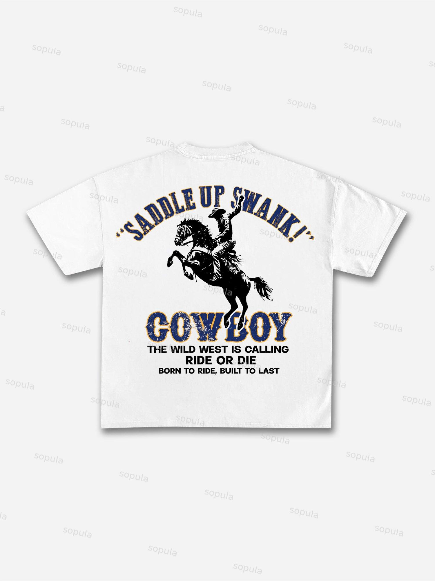 Cowboy Old Vintage Graphic Cotton T-shirt Product Image