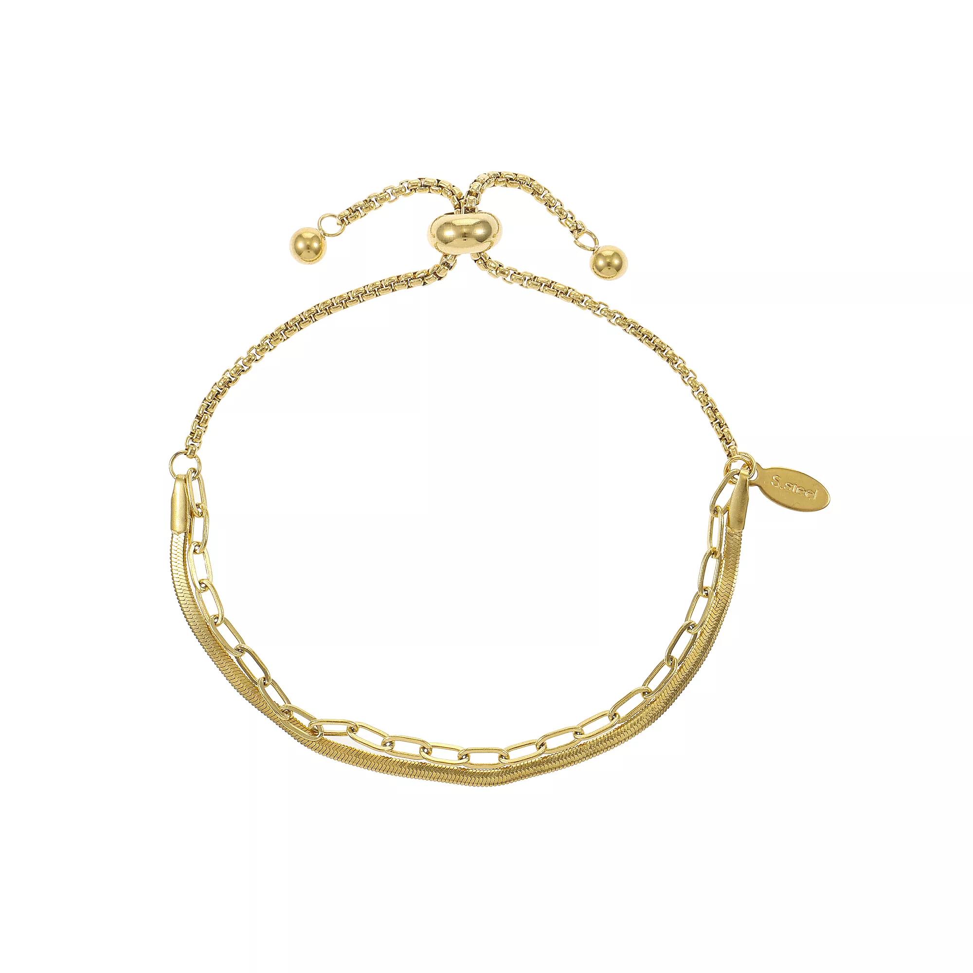 City Luxe Gold Tone Adjustable Bolo Bracelet, Women's, Size: 11" Product Image