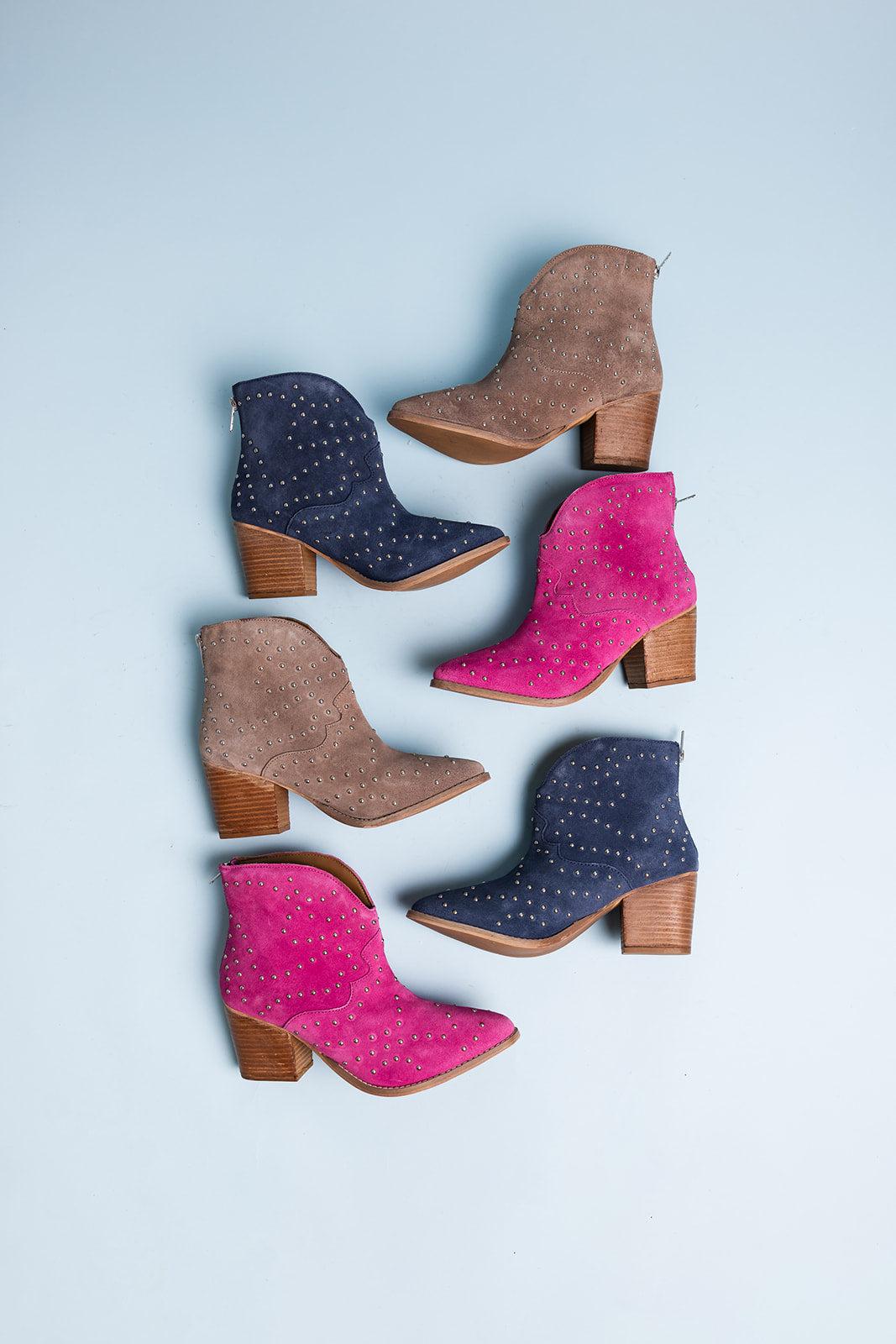 Twilight Studded Heeled Ankle Boot in Denim (Online Exclusive) Product Image