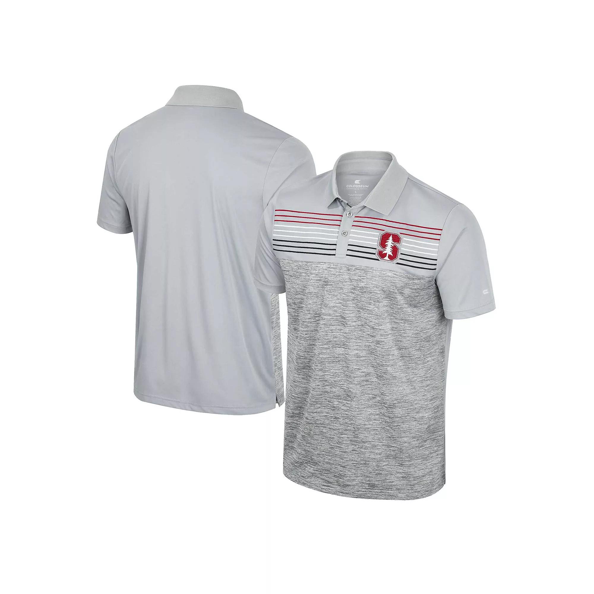 Men's Colosseum Gray Stanford Cardinal Cybernetic Polo, Size: Large, Grey Product Image
