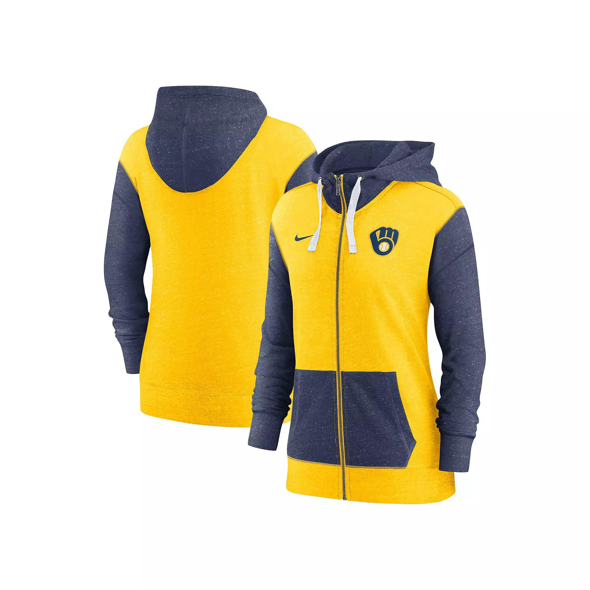 Women's Nike Gold Milwaukee Brewers Full-Zip Hoodie, Size: Medium Product Image