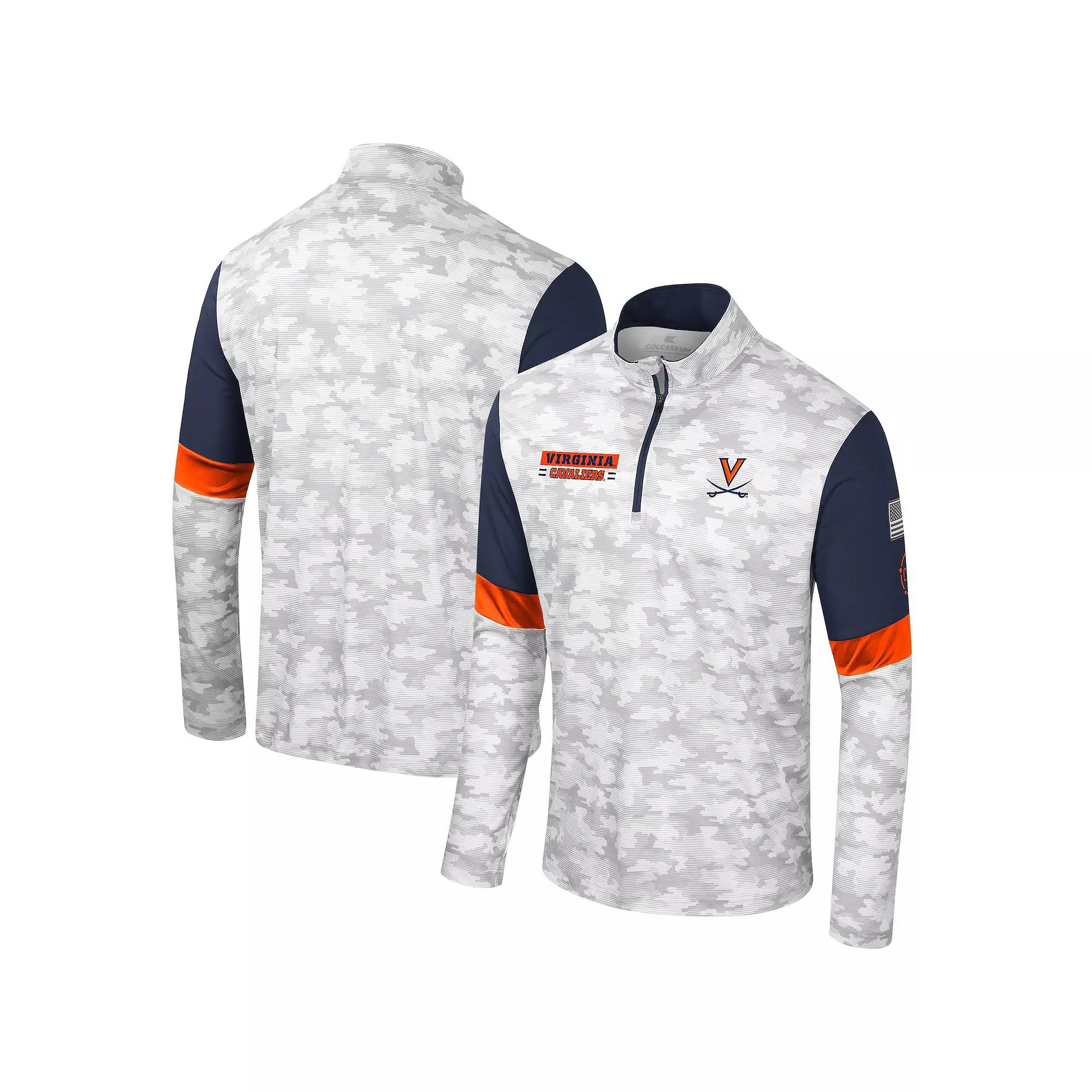 Men's Colosseum  Camo Virginia Cavaliers OHT Military Appreciation Tomahawk Quarter-Zip Windshirt, Size: Medium, Green Product Image