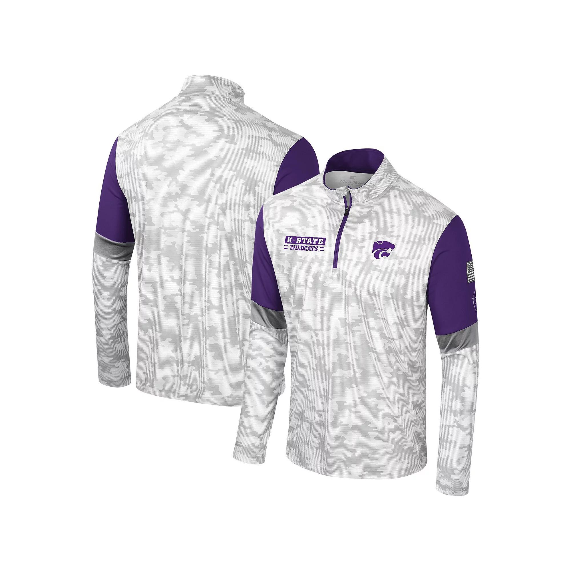 Mens Colosseum Camo Kansas State Wildcats OHT Military Appreciation Tomahawk Quarter-Zip Windshirt Product Image